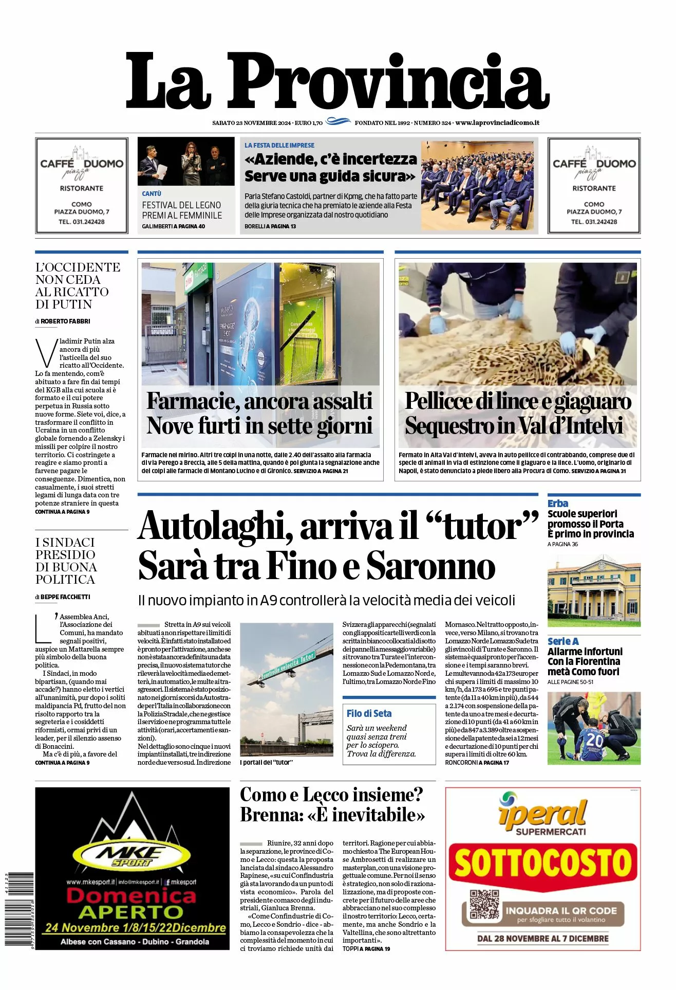 Prima-pagina-la-provincia-oggi-oggi-edizione-del-2024-11-23