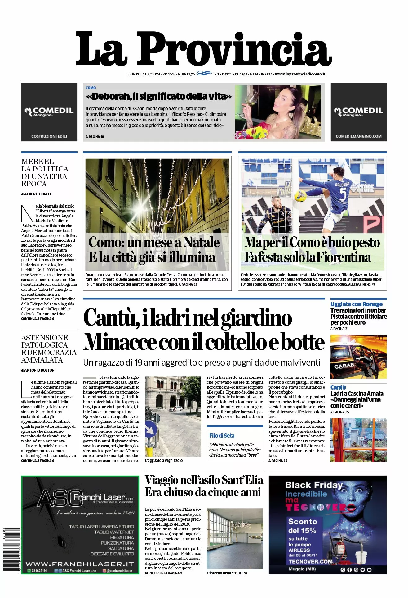 Prima-pagina-la-provincia-oggi-oggi-edizione-del-2024-11-25