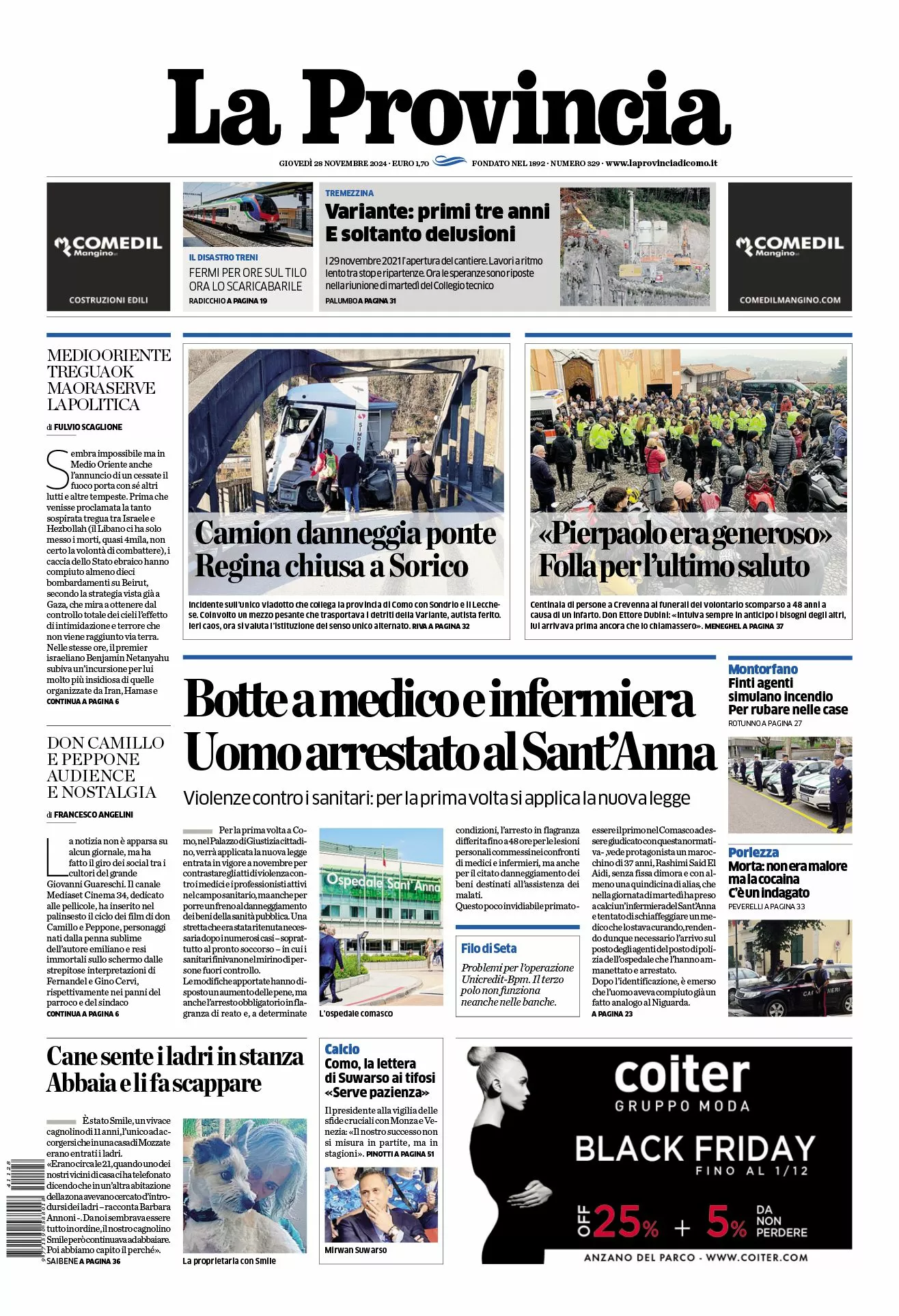 Prima-pagina-la-provincia-oggi-oggi-edizione-del-2024-11-28