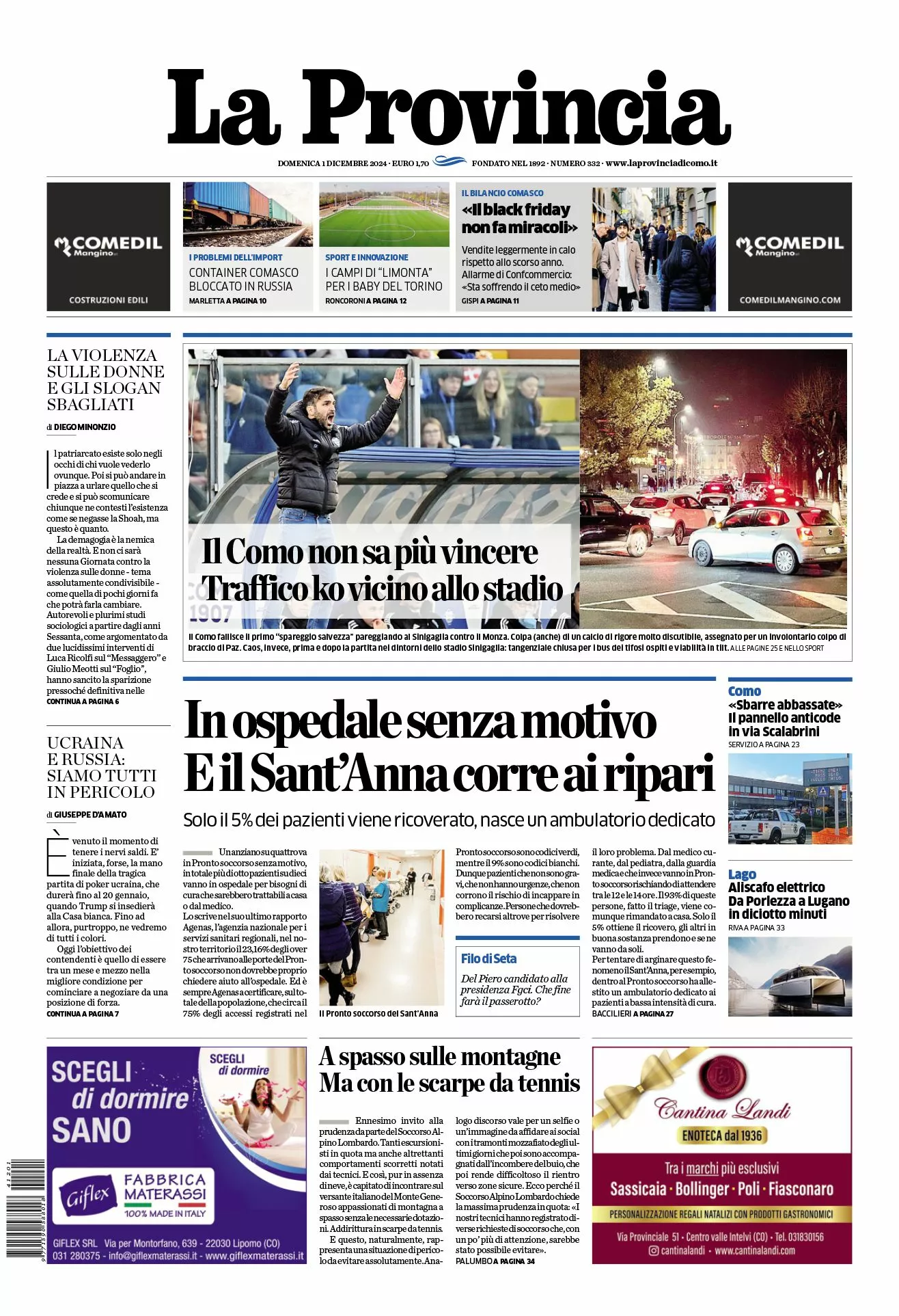 Prima-pagina-la-provincia-oggi-oggi-edizione-del-2024-12-01