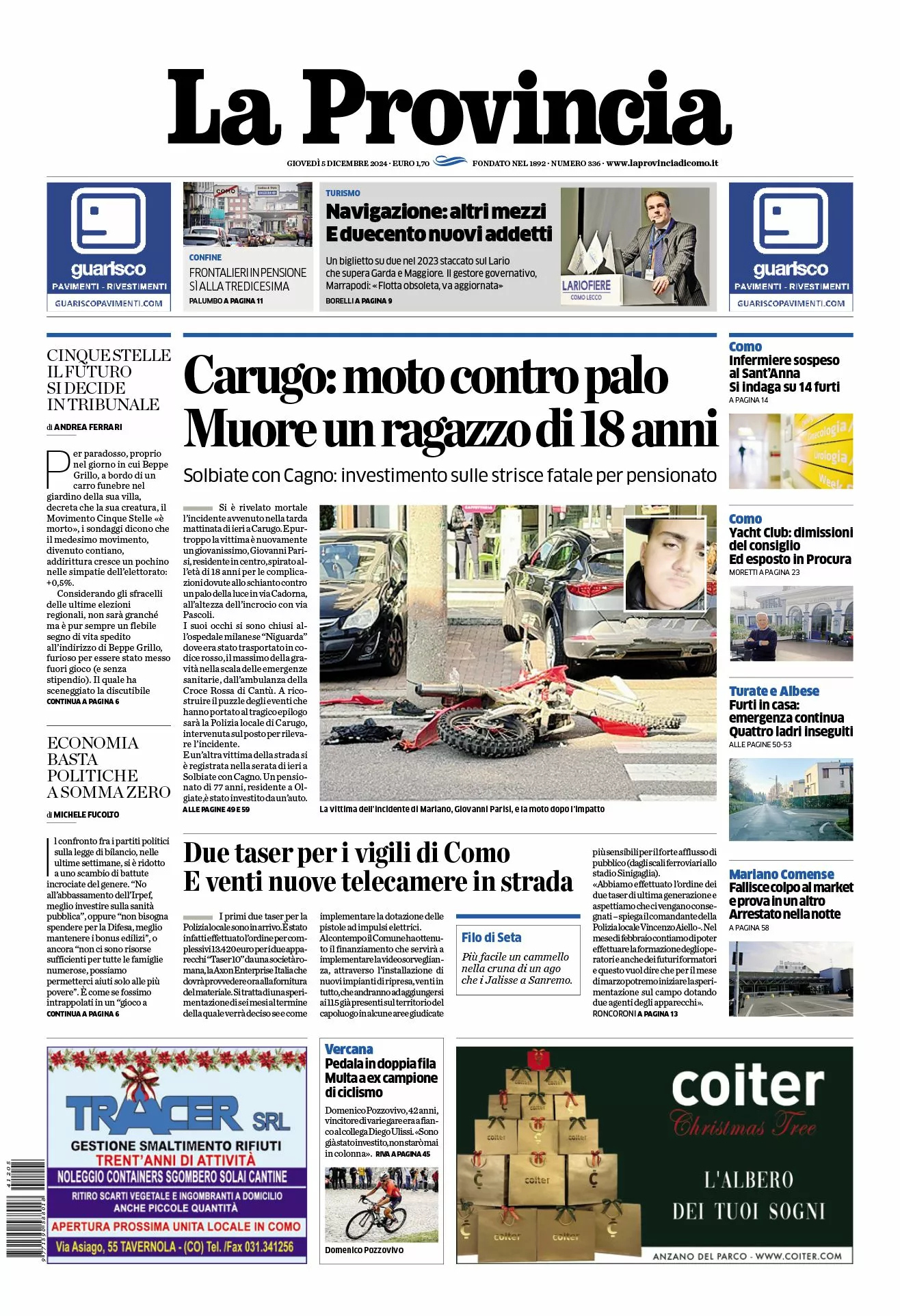 Prima-pagina-la-provincia-oggi-oggi-edizione-del-2024-12-05