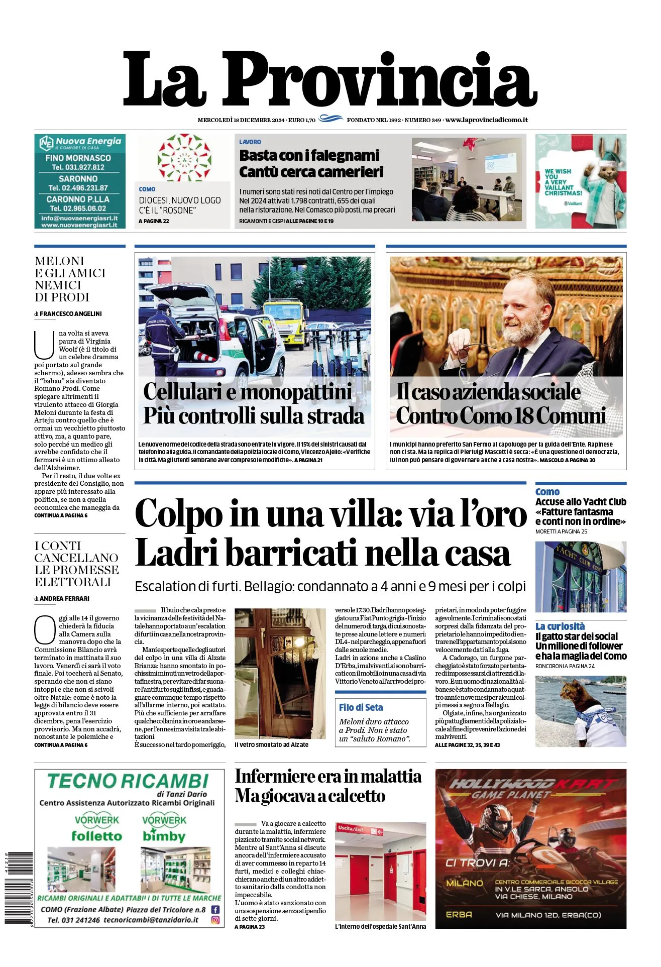 Prima-pagina-la-provincia-oggi-oggi-edizione-del-2024-12-18