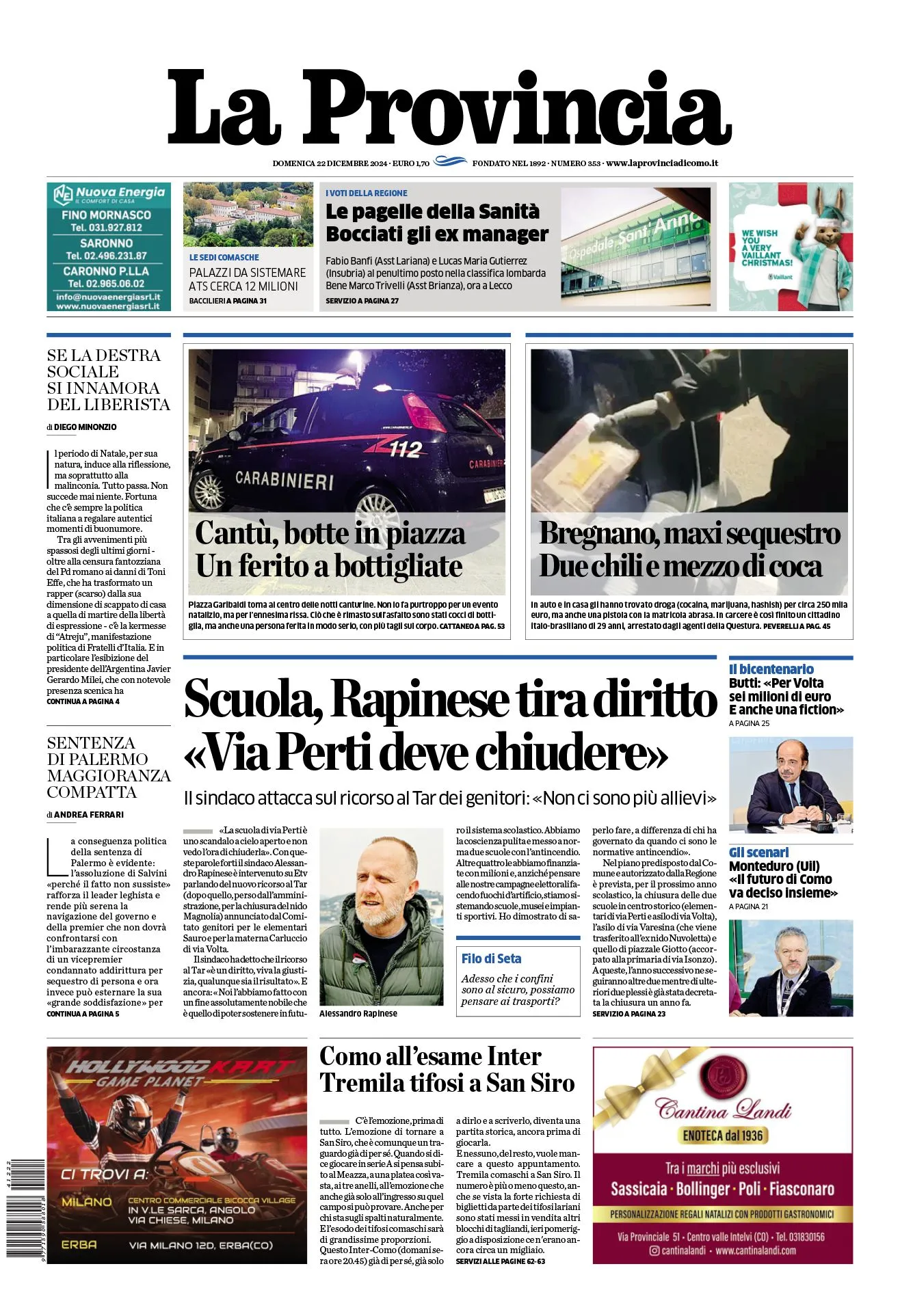 Prima-pagina-la-provincia-oggi-oggi-edizione-del-2024-12-22