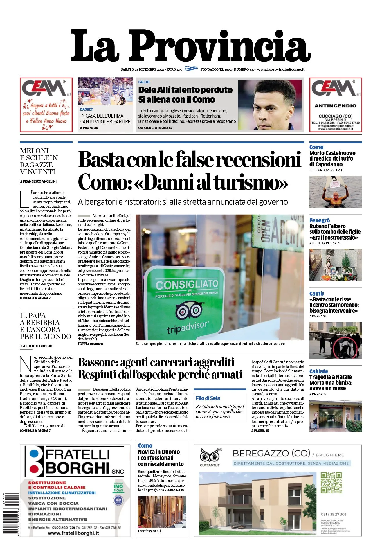 Prima-pagina-la-provincia-oggi-oggi-edizione-del-2024-12-28