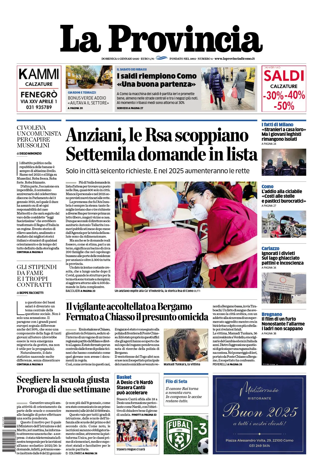 Prima-pagina-la-provincia-oggi-oggi-edizione-del-2025-01-05