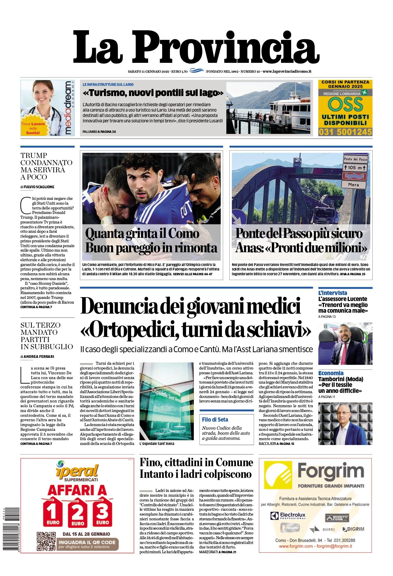 Prima-pagina-la-provincia-oggi-oggi-edizione-del-2025-01-11