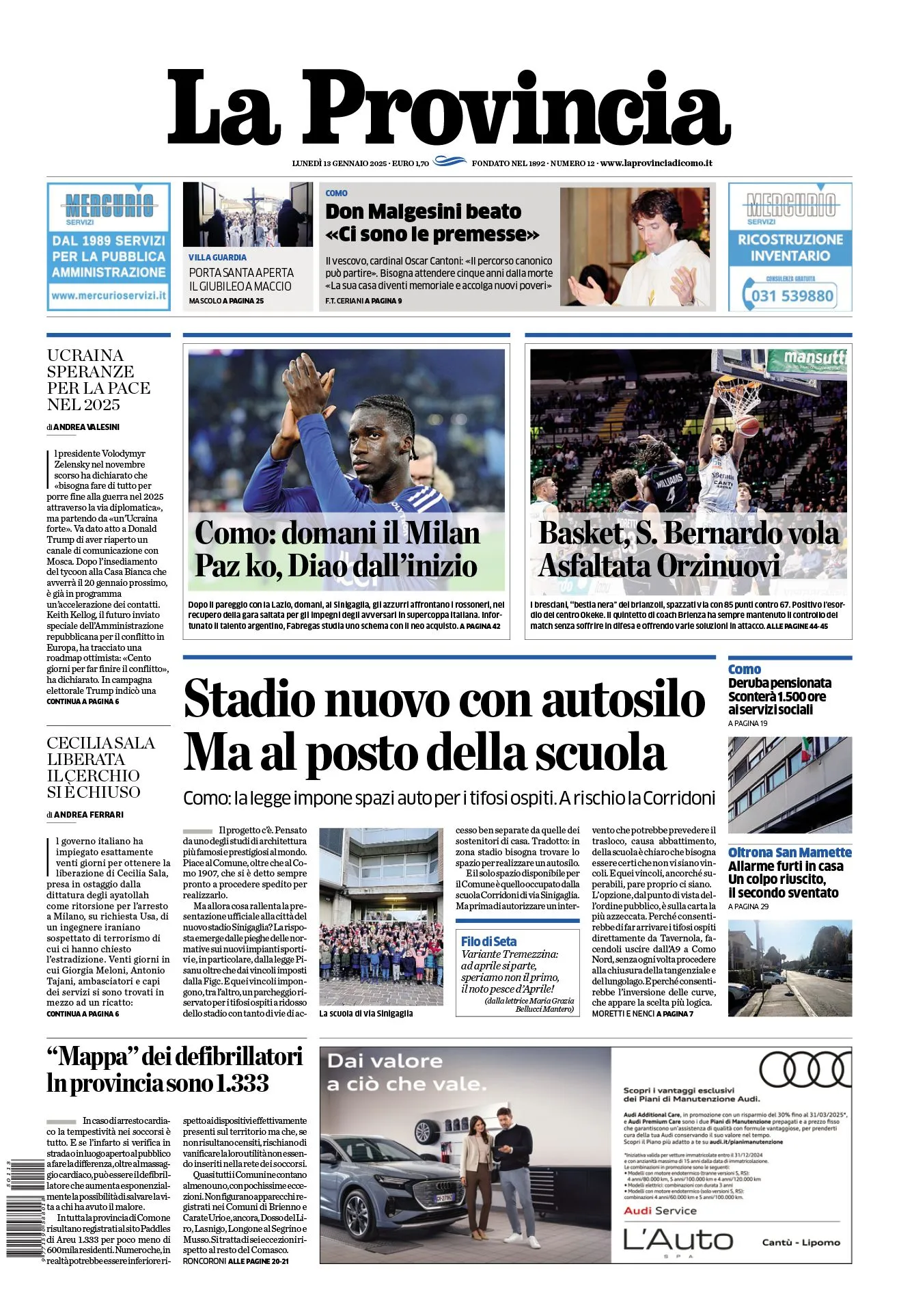 Prima-pagina-la-provincia-oggi-oggi-edizione-del-2025-01-13