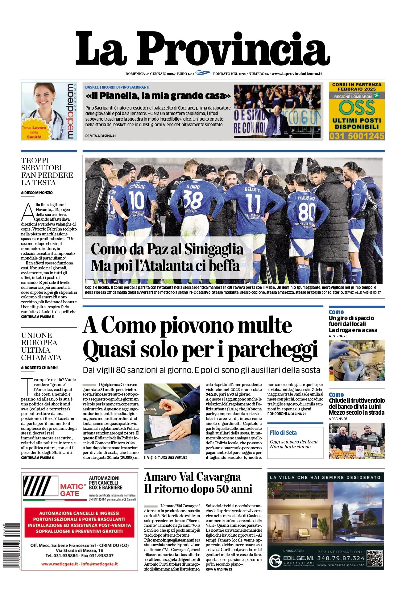 Prima-pagina-la-provincia-oggi-oggi-edizione-del-2025-01-26