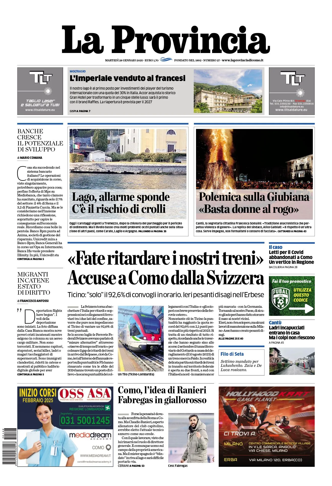 Prima-pagina-la-provincia-oggi-oggi-edizione-del-2025-01-28