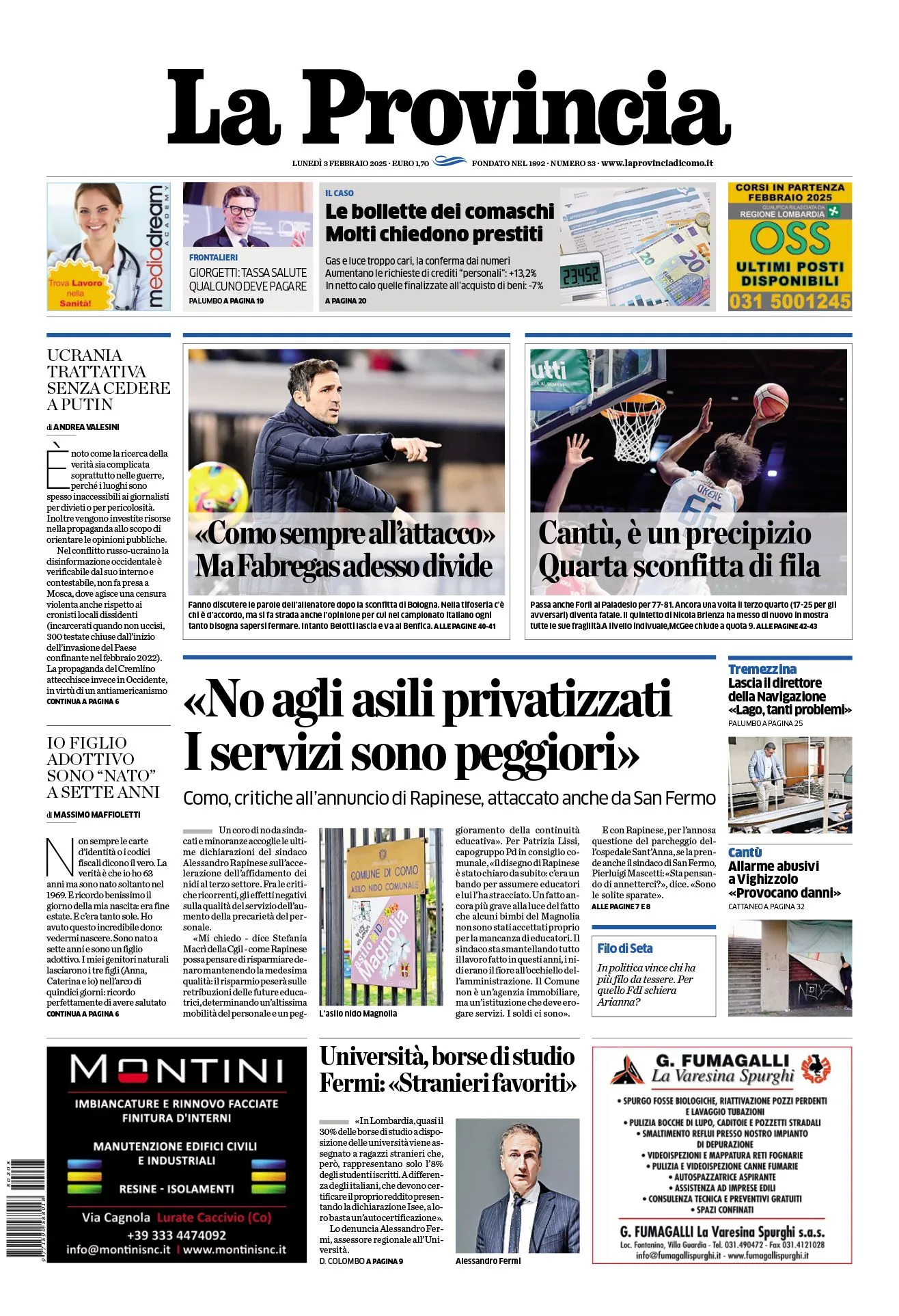 Prima-pagina-la-provincia-oggi-oggi-edizione-del-2025-02-03