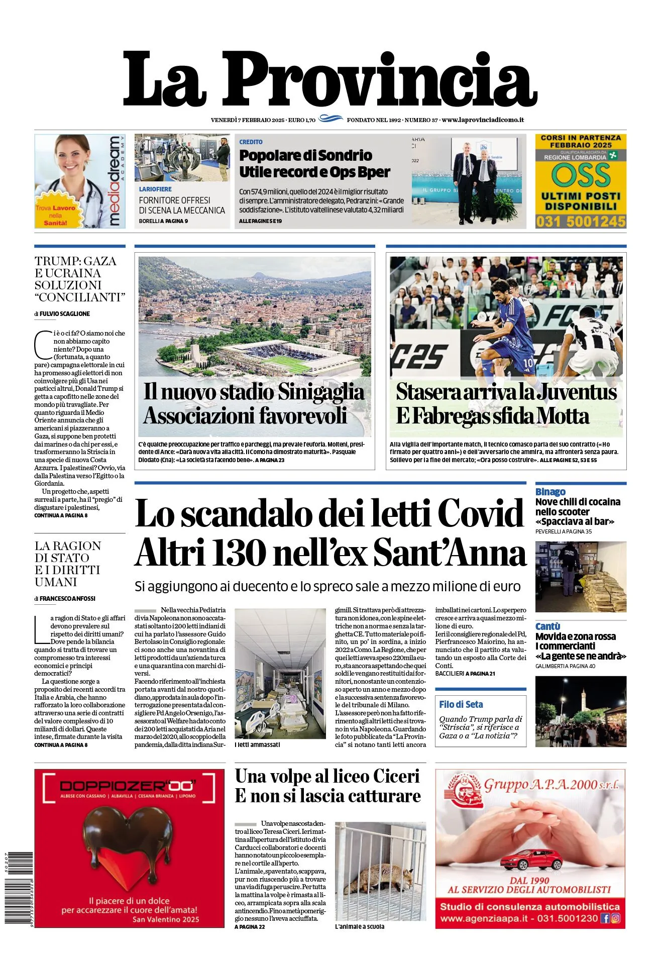 Prima-pagina-la-provincia-oggi-oggi-edizione-del-2025-02-07