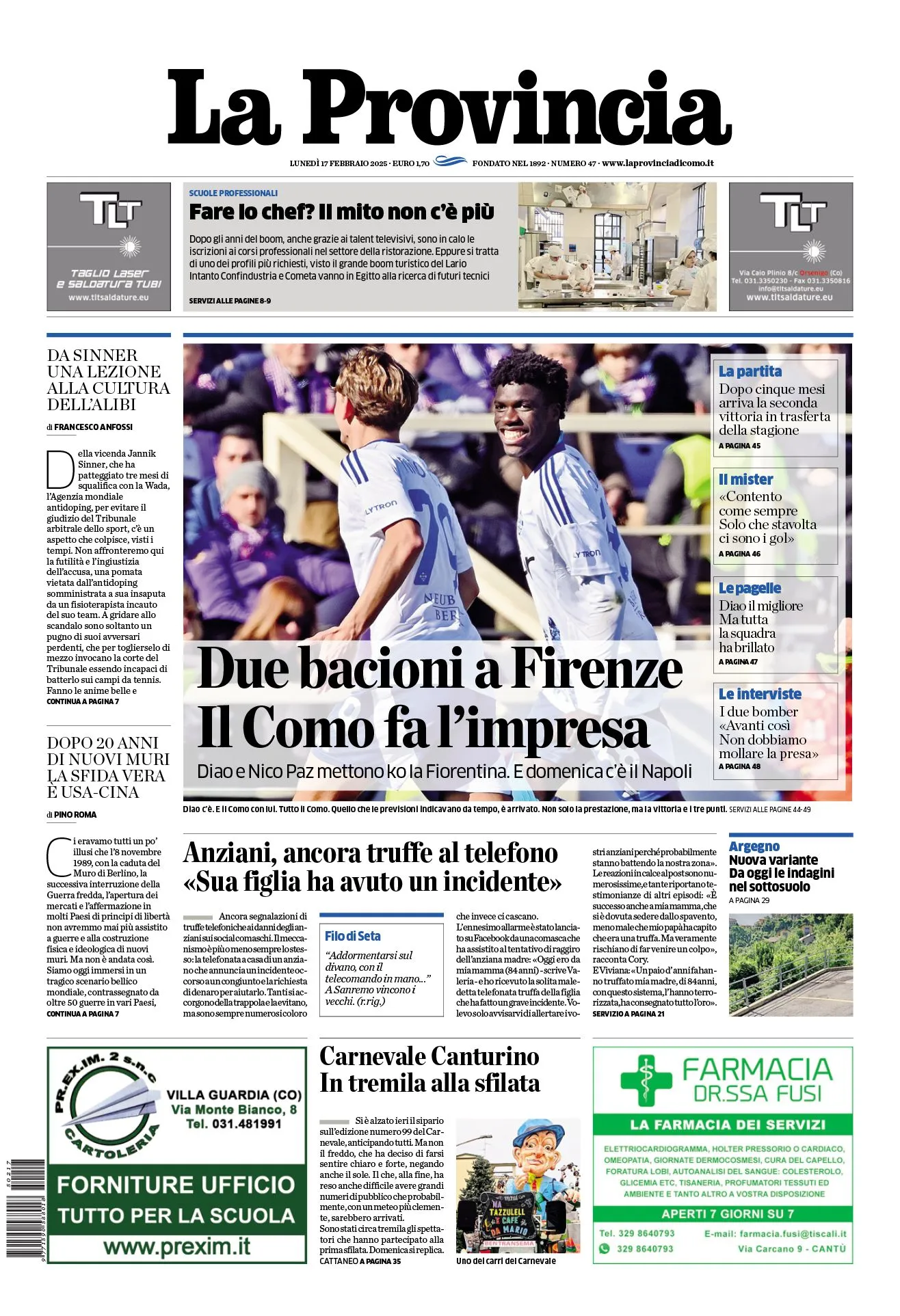 Prima-pagina-la-provincia-oggi-oggi-edizione-del-2025-02-17