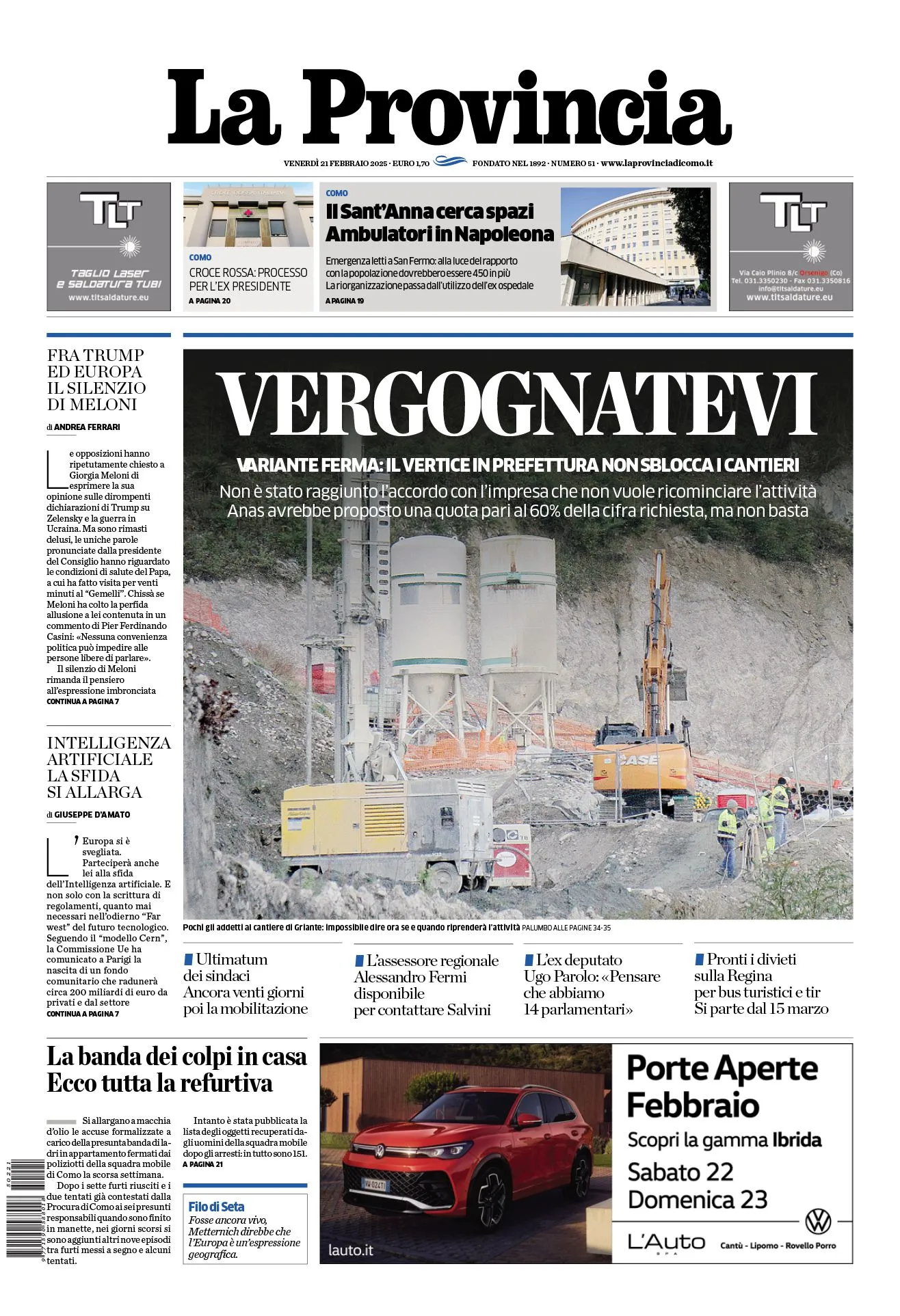 Prima-pagina-la-provincia-oggi-oggi-edizione-del-2025-02-21