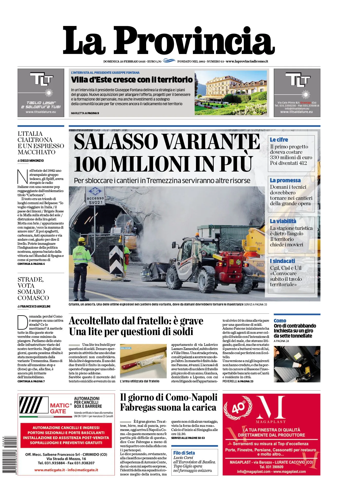 Prima-pagina-la-provincia-oggi-oggi-edizione-del-2025-02-23