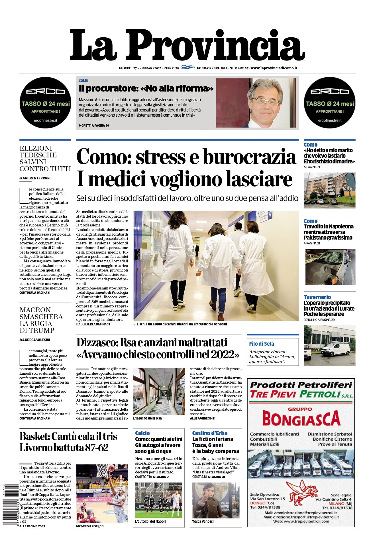 Prima-pagina-la-provincia-oggi-oggi-edizione-del-2025-02-27