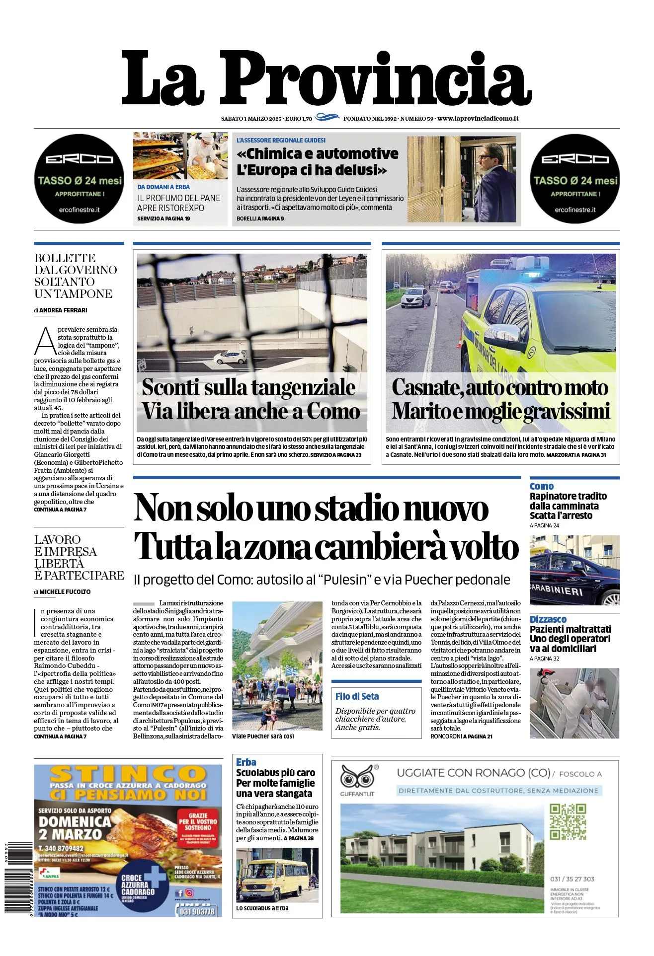 Prima-pagina-la-provincia-oggi-oggi-edizione-del-2025-03-01