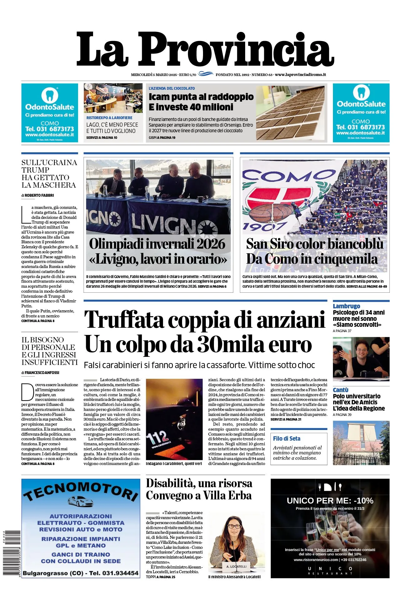 Prima-pagina-la-provincia-oggi-oggi-edizione-del-2025-03-05