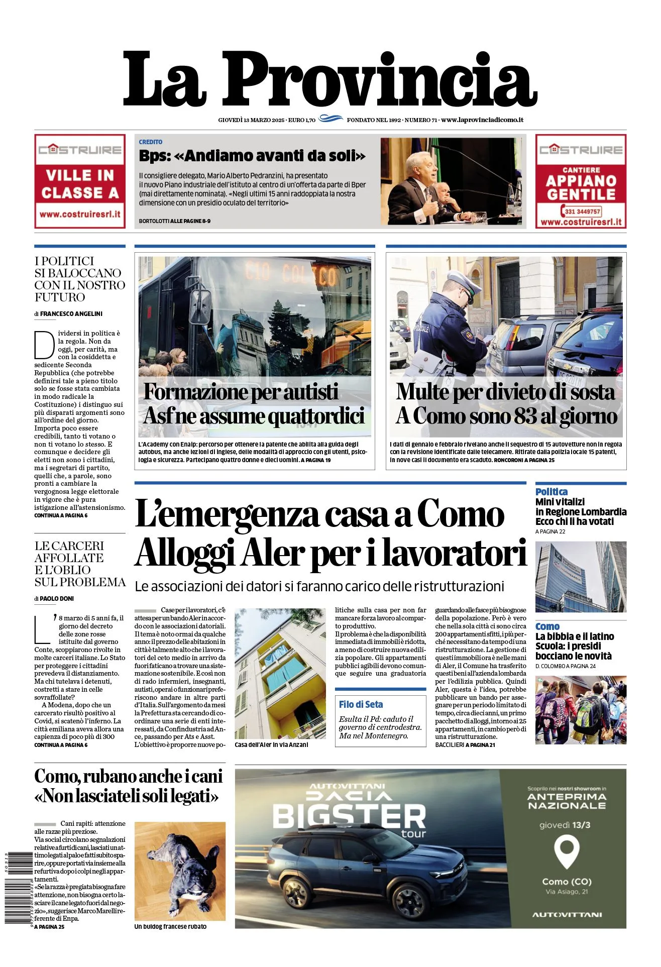 Prima-pagina-la-provincia-oggi-oggi-edizione-del-2025-03-13