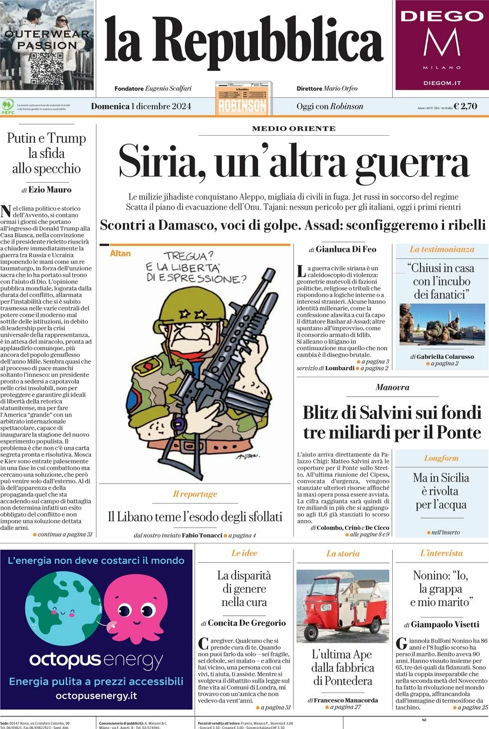 Prima-pagina-la-repubblica-edizione-di-oggi-01-12-2024