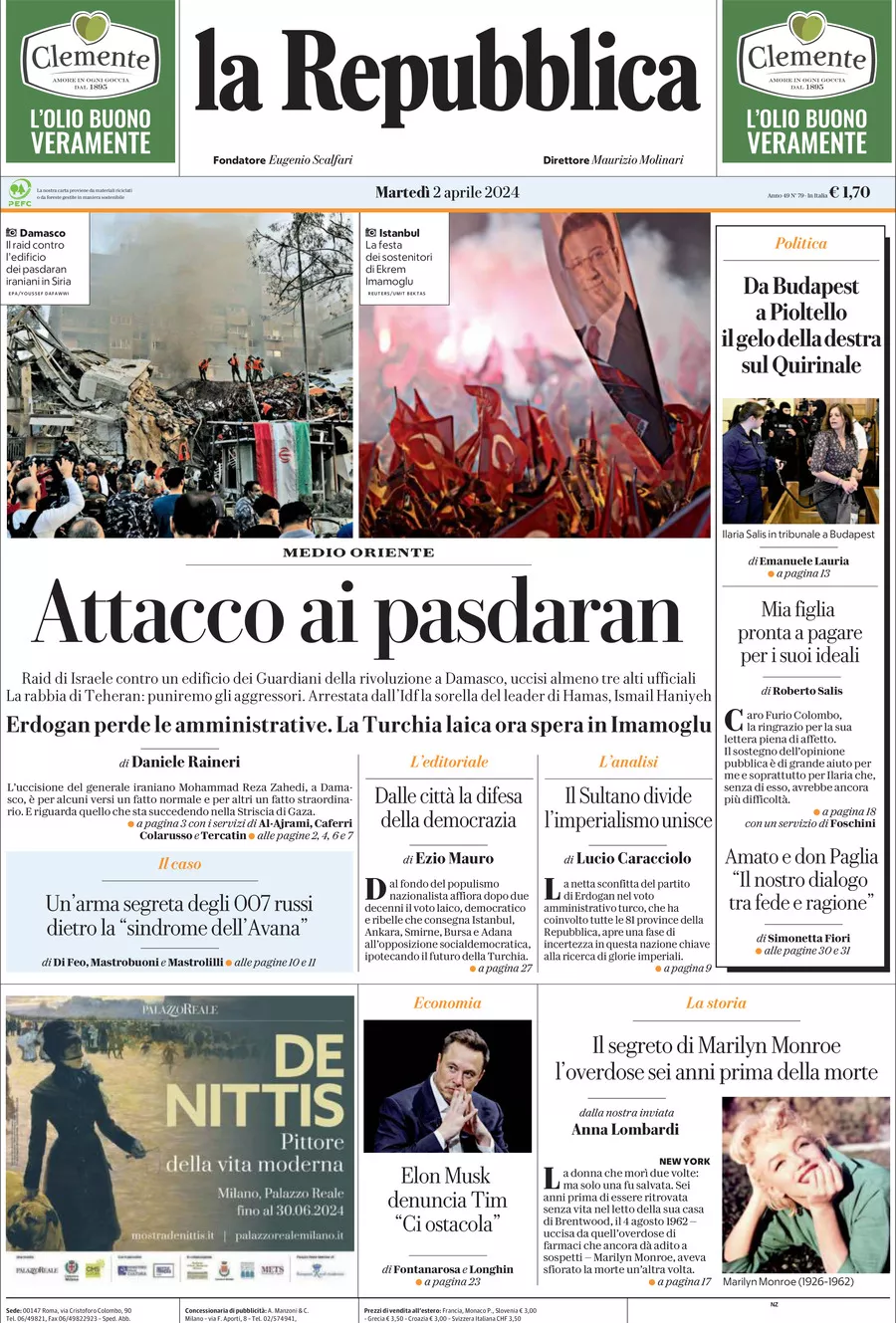 Prima-pagina-la-repubblica-edizione-di-oggi-02-04-2024