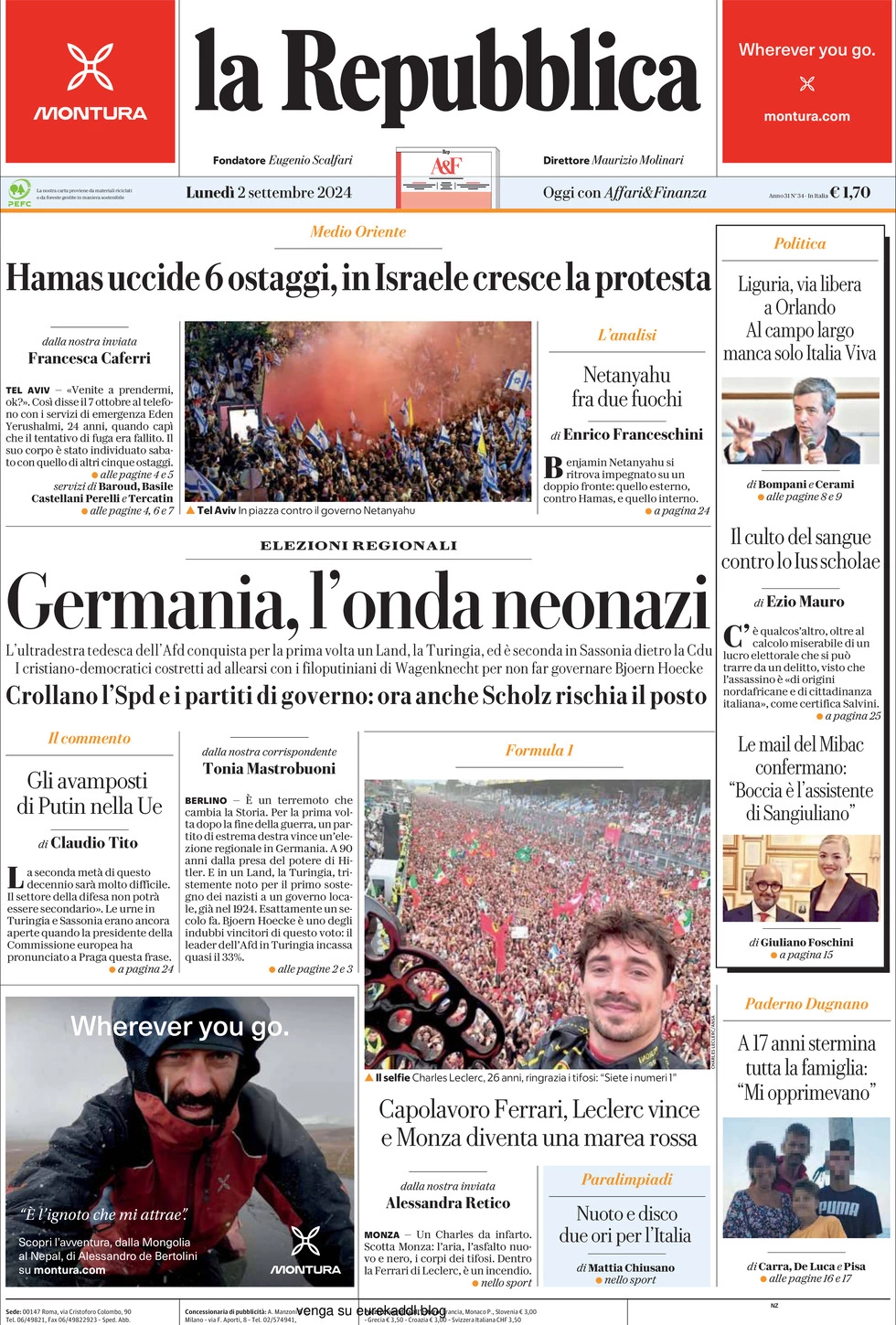 Prima-pagina-la-repubblica-edizione-di-oggi-02-09-2024