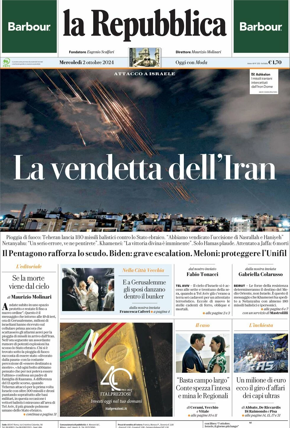 Prima-pagina-la-repubblica-edizione-di-oggi-02-10-2024