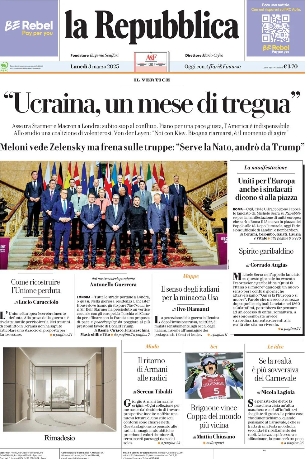 Prima-pagina-la-repubblica-edizione-di-oggi-03-03-2025