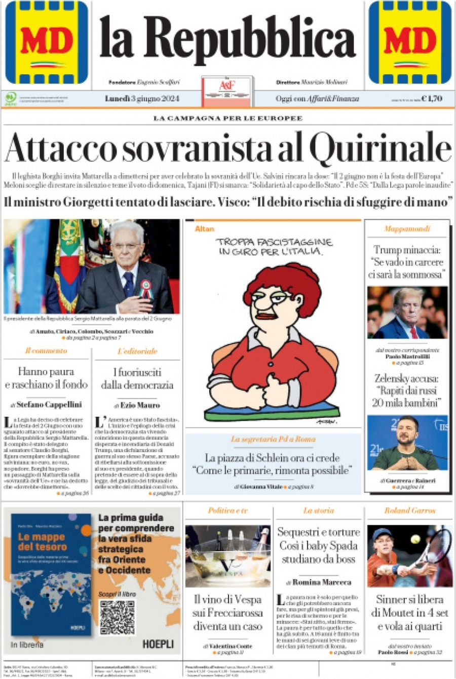 Prima-pagina-la-repubblica-edizione-di-oggi-03-06-2024