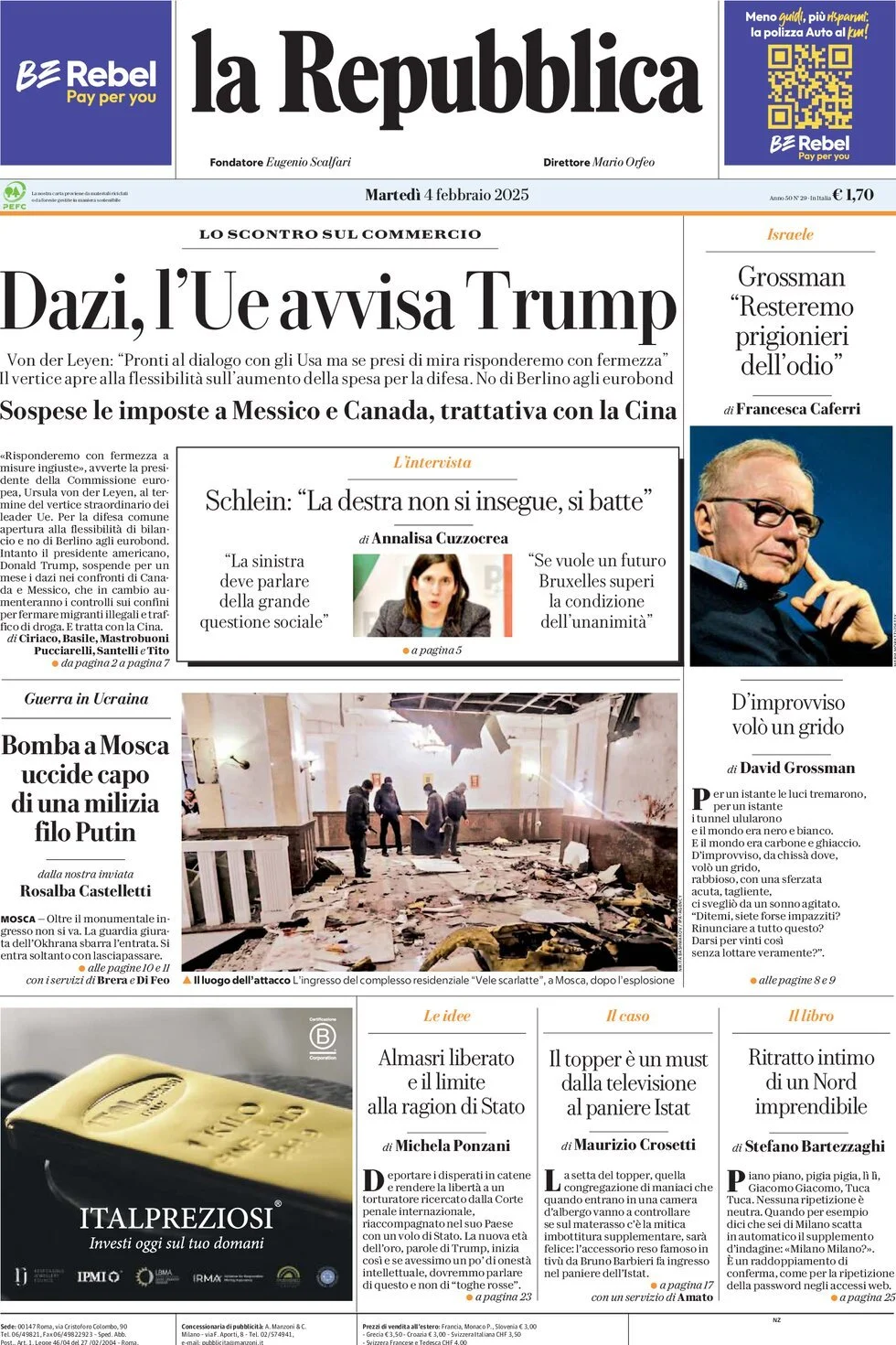 Prima-pagina-la-repubblica-edizione-di-oggi-04-02-2025