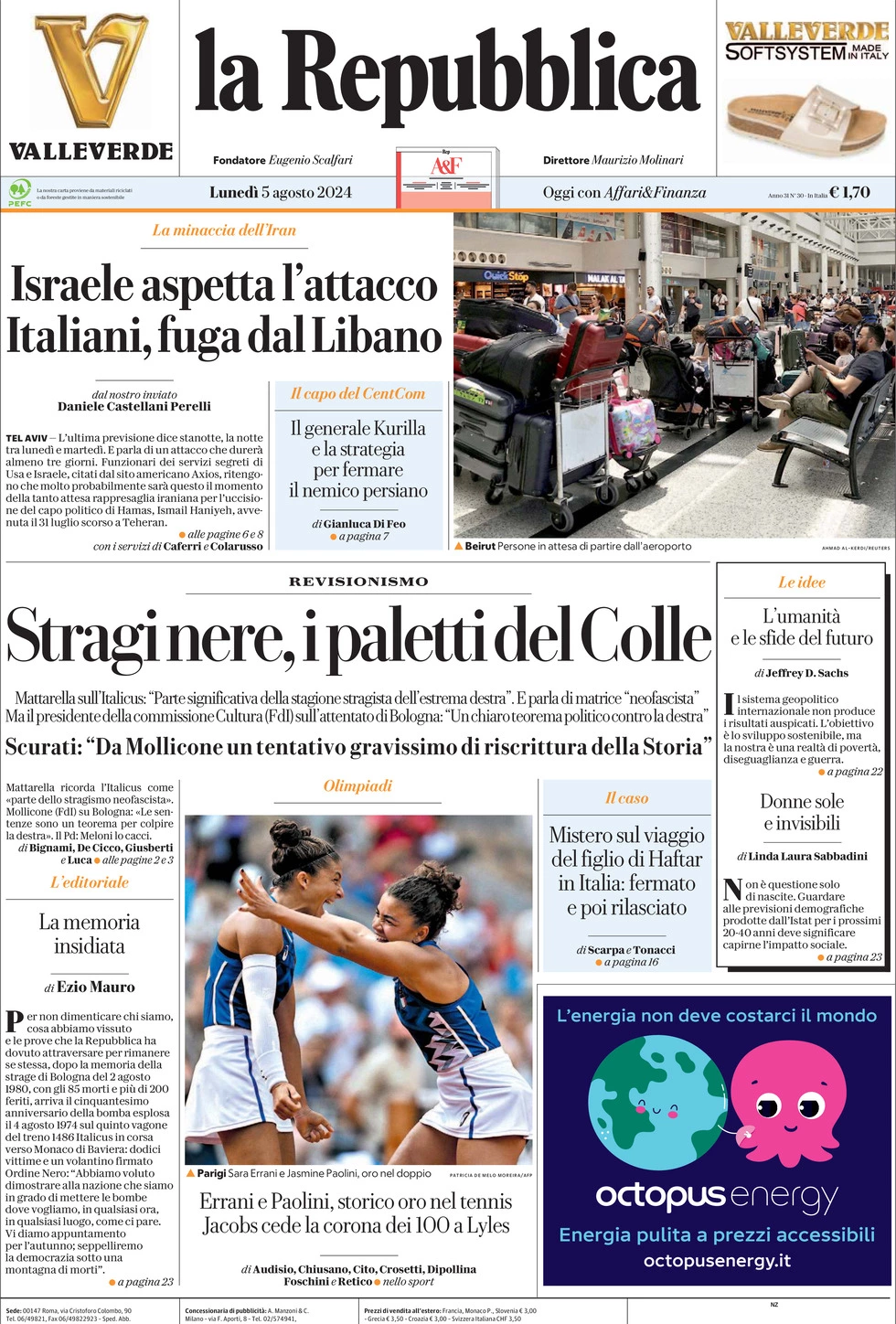 Prima-pagina-la-repubblica-edizione-di-oggi-05-08-2024