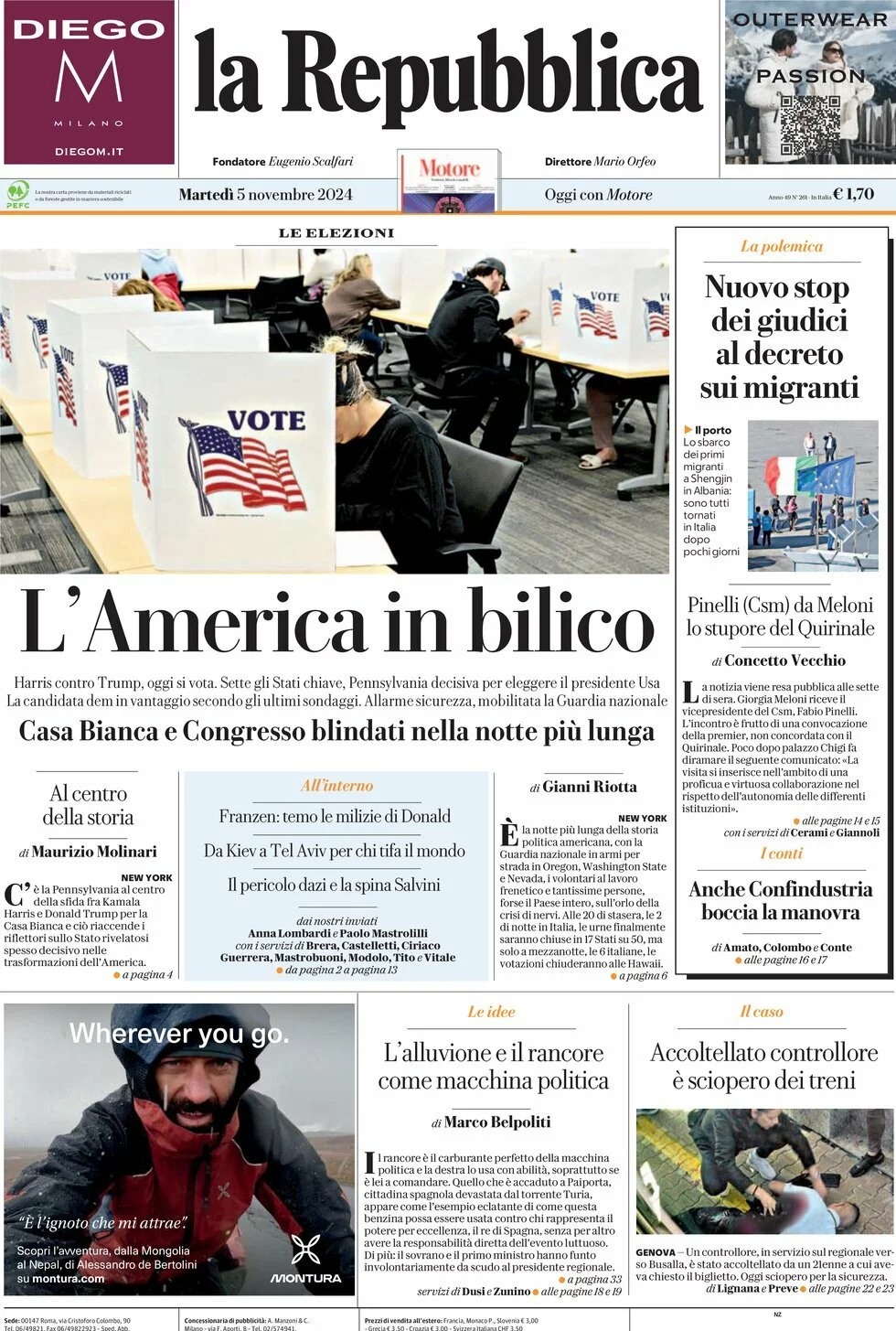 Prima-pagina-la-repubblica-edizione-di-oggi-05-11-2024