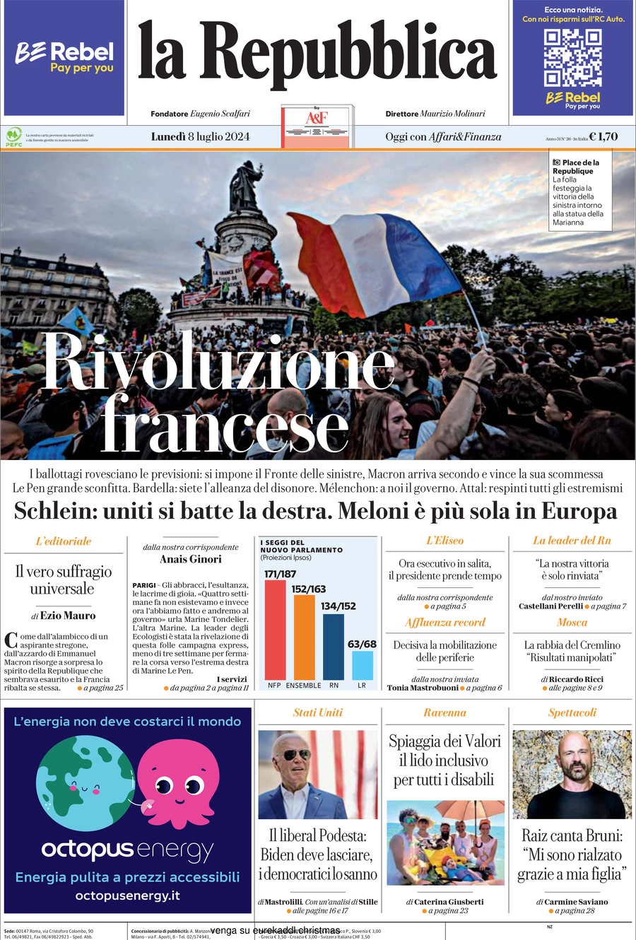 Prima-pagina-la-repubblica-edizione-di-oggi-08-07-2024