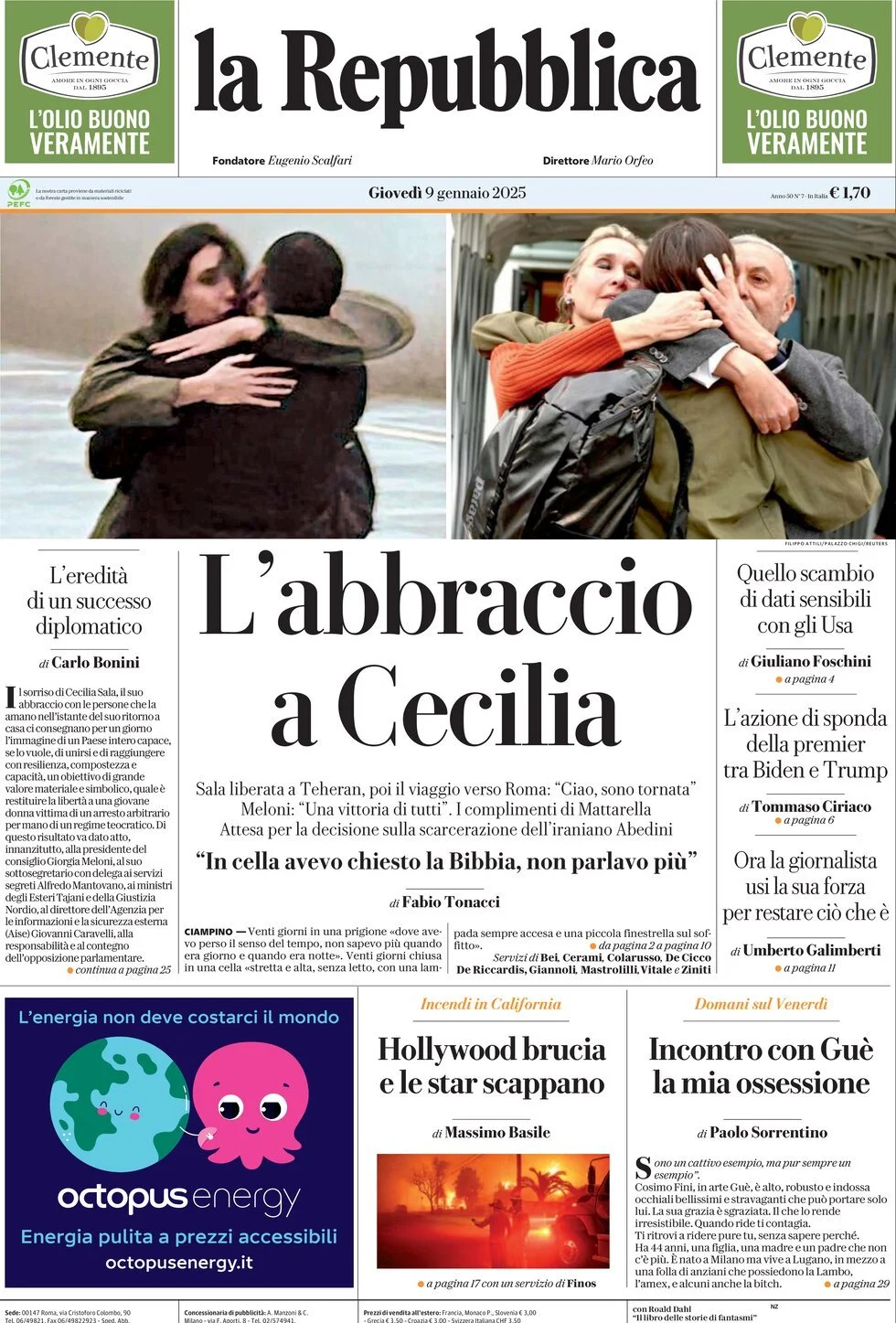 Prima-pagina-la-repubblica-edizione-di-oggi-09-01-2025