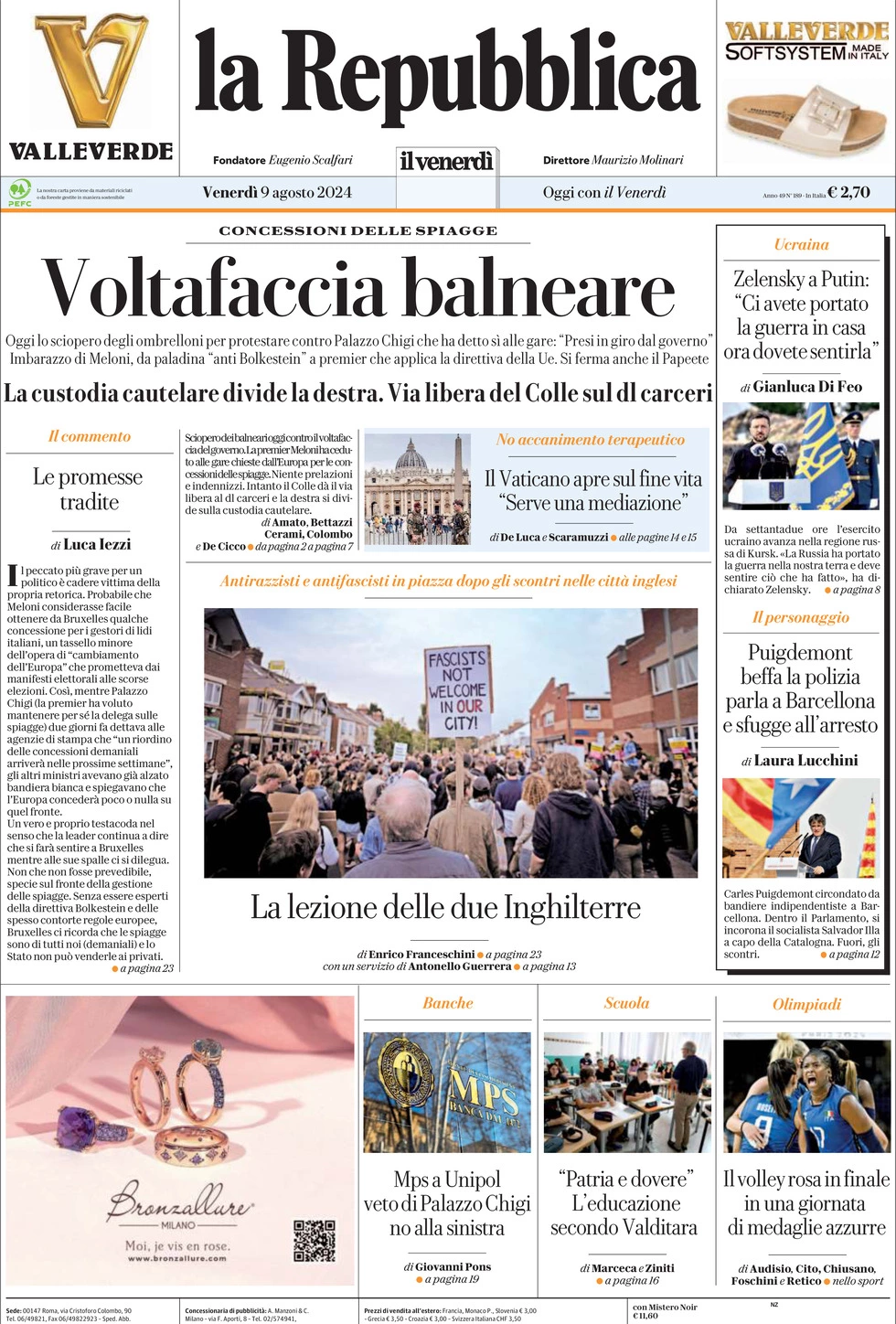 Prima-pagina-la-repubblica-edizione-di-oggi-09-08-2024