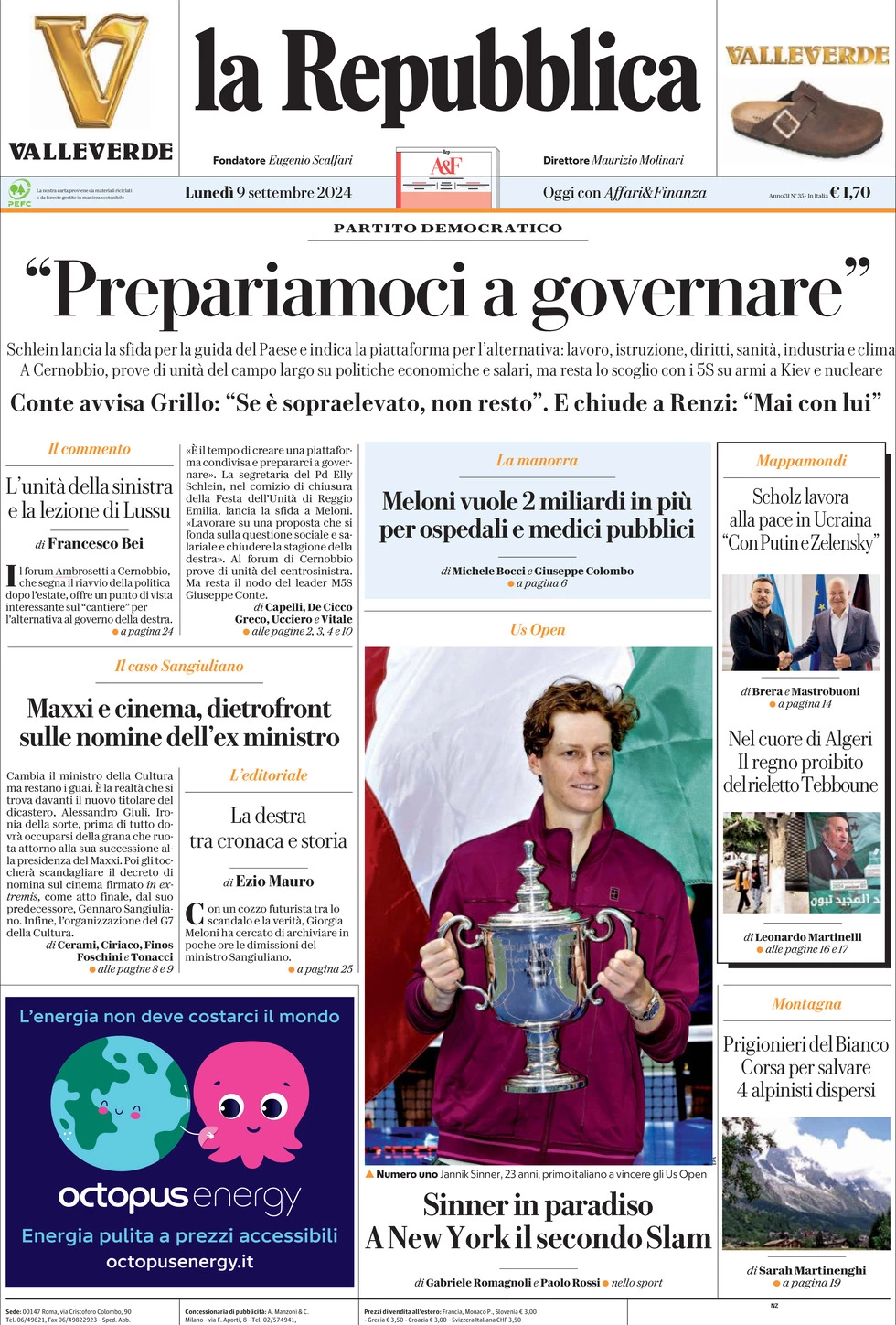 Prima-pagina-la-repubblica-edizione-di-oggi-09-09-2024