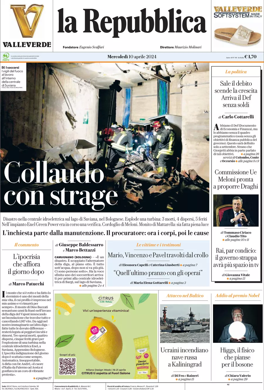 Prima-pagina-la-repubblica-edizione-di-oggi-10-04-2024