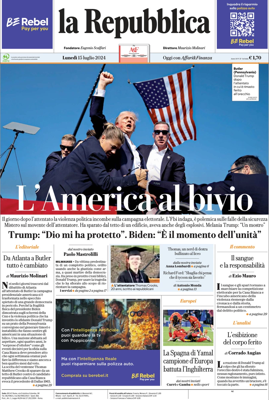 Prima-pagina-la-repubblica-edizione-di-oggi-15-07-2024