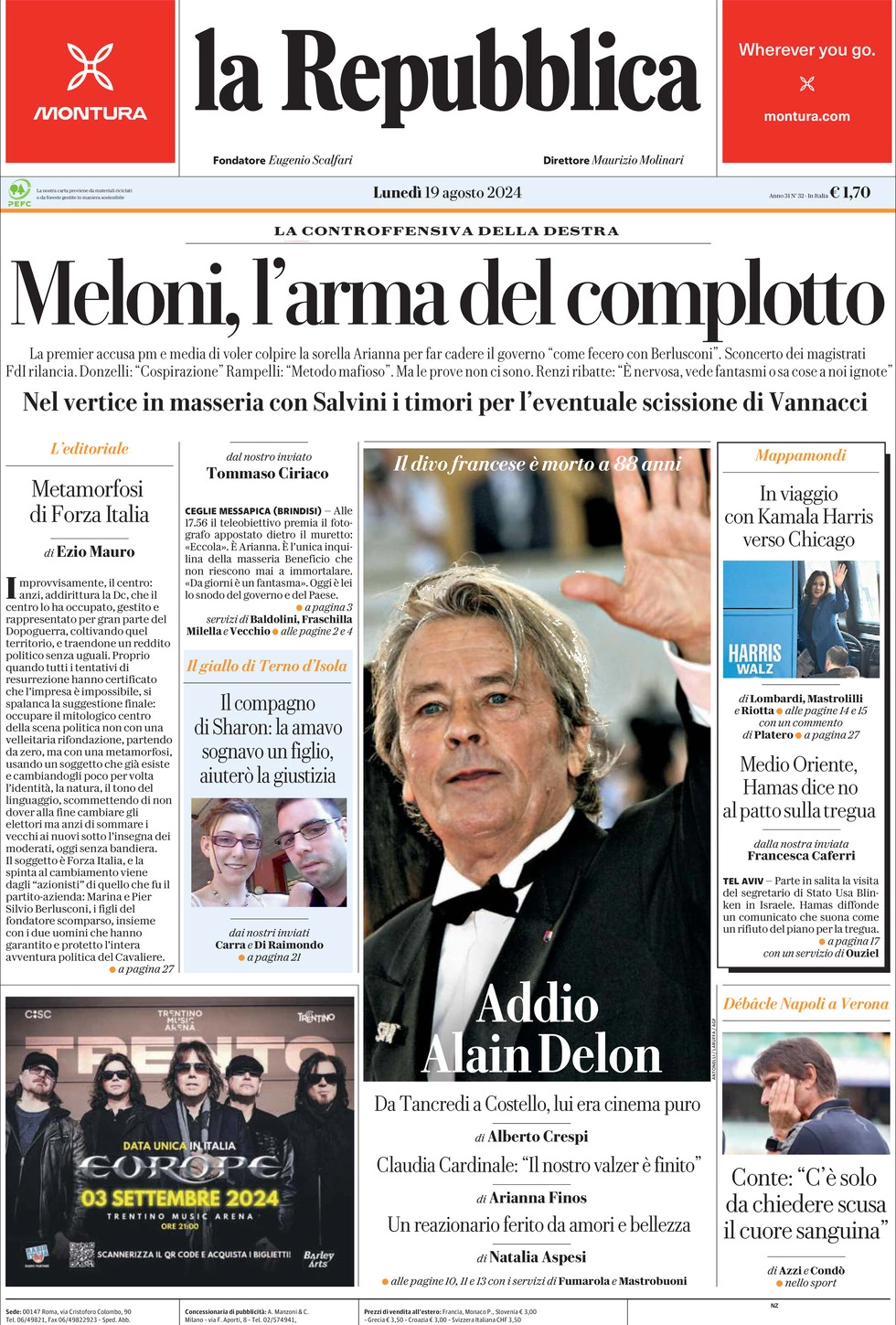 Prima-pagina-la-repubblica-edizione-di-oggi-19-08-2024