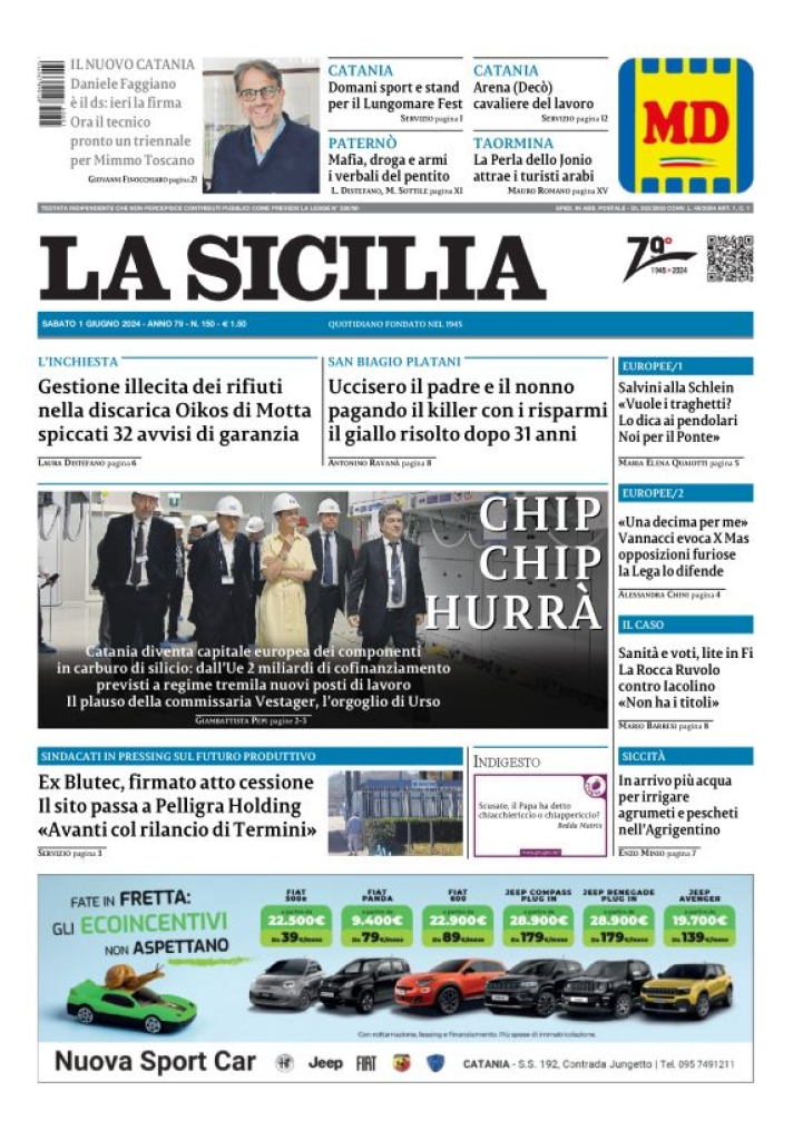 Prima-pagina-la-sicilia-edizione-palermo-di-oggi-01-06-2024