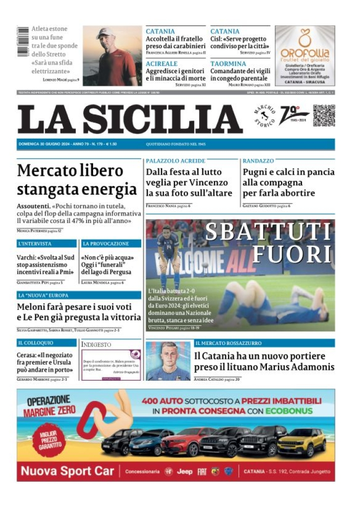 Prima-pagina-la-sicilia-edizione-palermo-di-oggi-30-06-2024