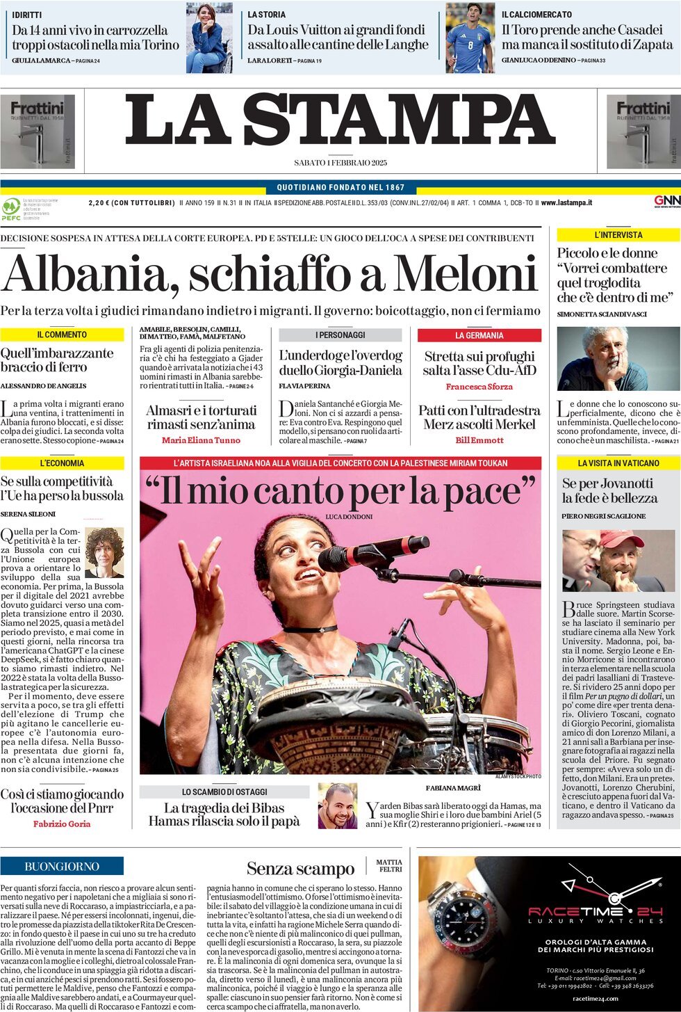 Prima-pagina-la-stampa-edizione-di-oggi-01-02-2025