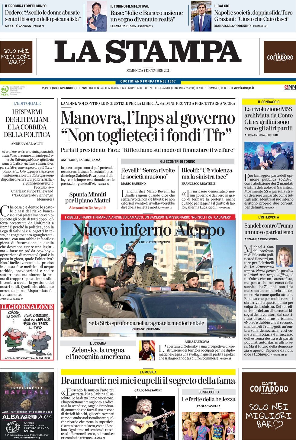 Prima-pagina-la-stampa-edizione-di-oggi-01-12-2024