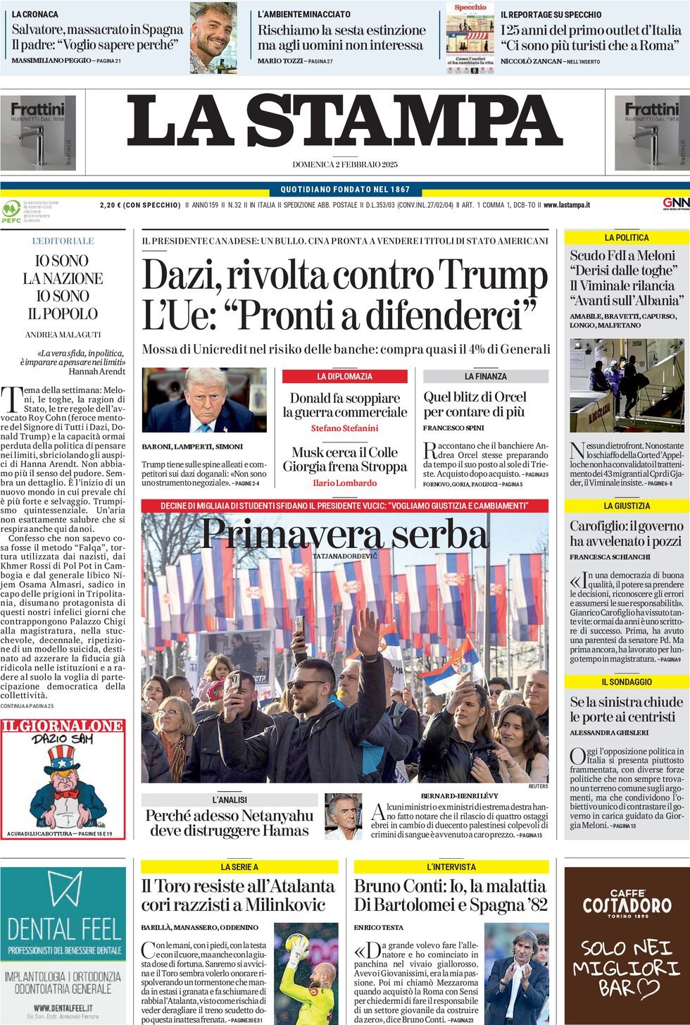 Prima-pagina-la-stampa-edizione-di-oggi-02-02-2025