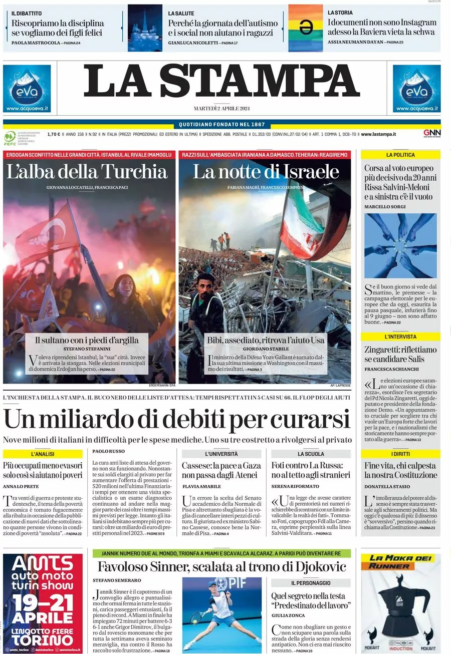 Prima-pagina-la-stampa-edizione-di-oggi-02-04-2024