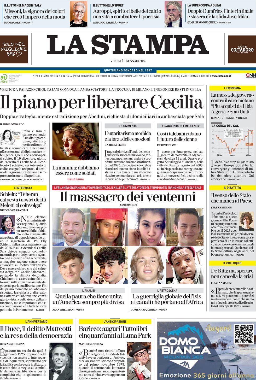 Prima-pagina-la-stampa-edizione-di-oggi-03-01-2025