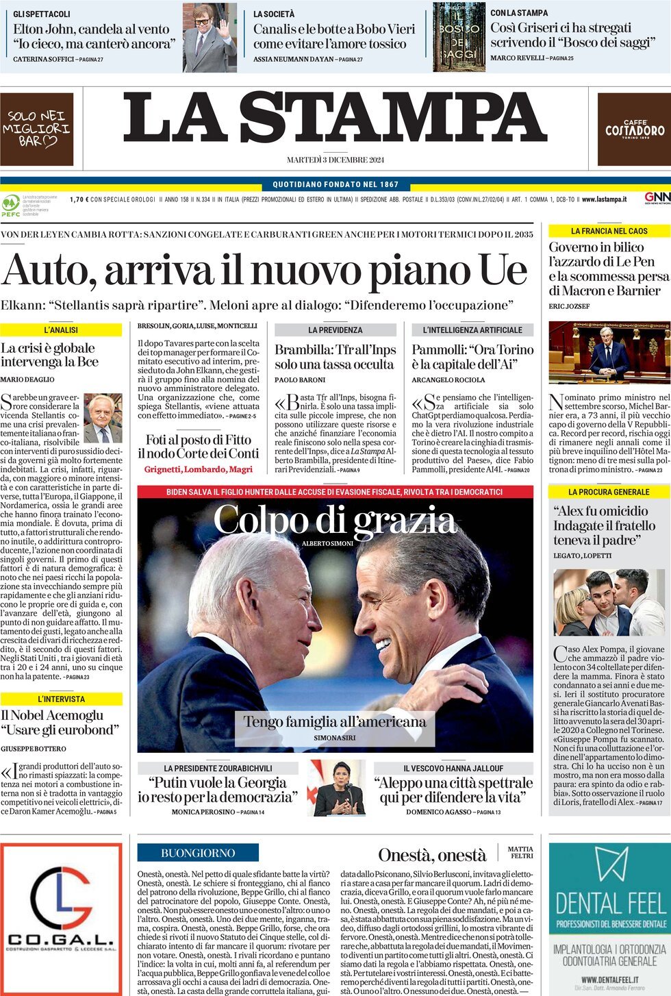 Prima-pagina-la-stampa-edizione-di-oggi-03-12-2024