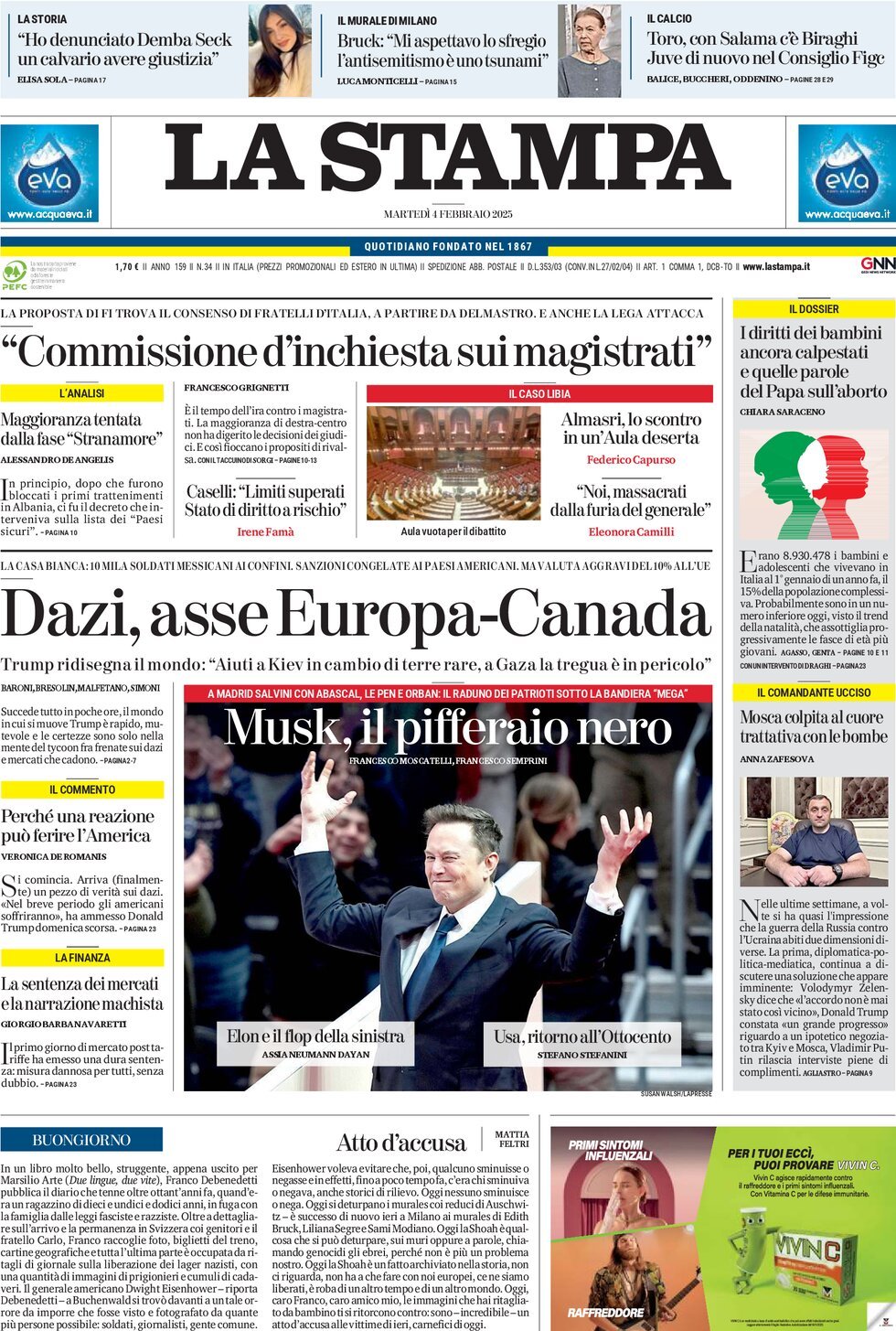 Prima-pagina-la-stampa-edizione-di-oggi-04-02-2025