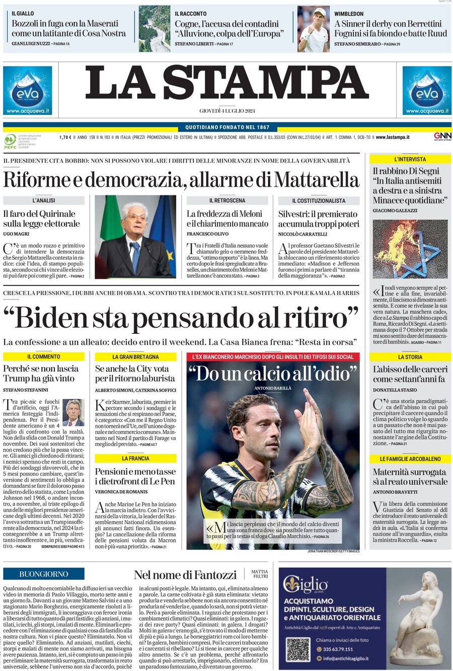 Prima-pagina-la-stampa-edizione-di-oggi-04-07-2024