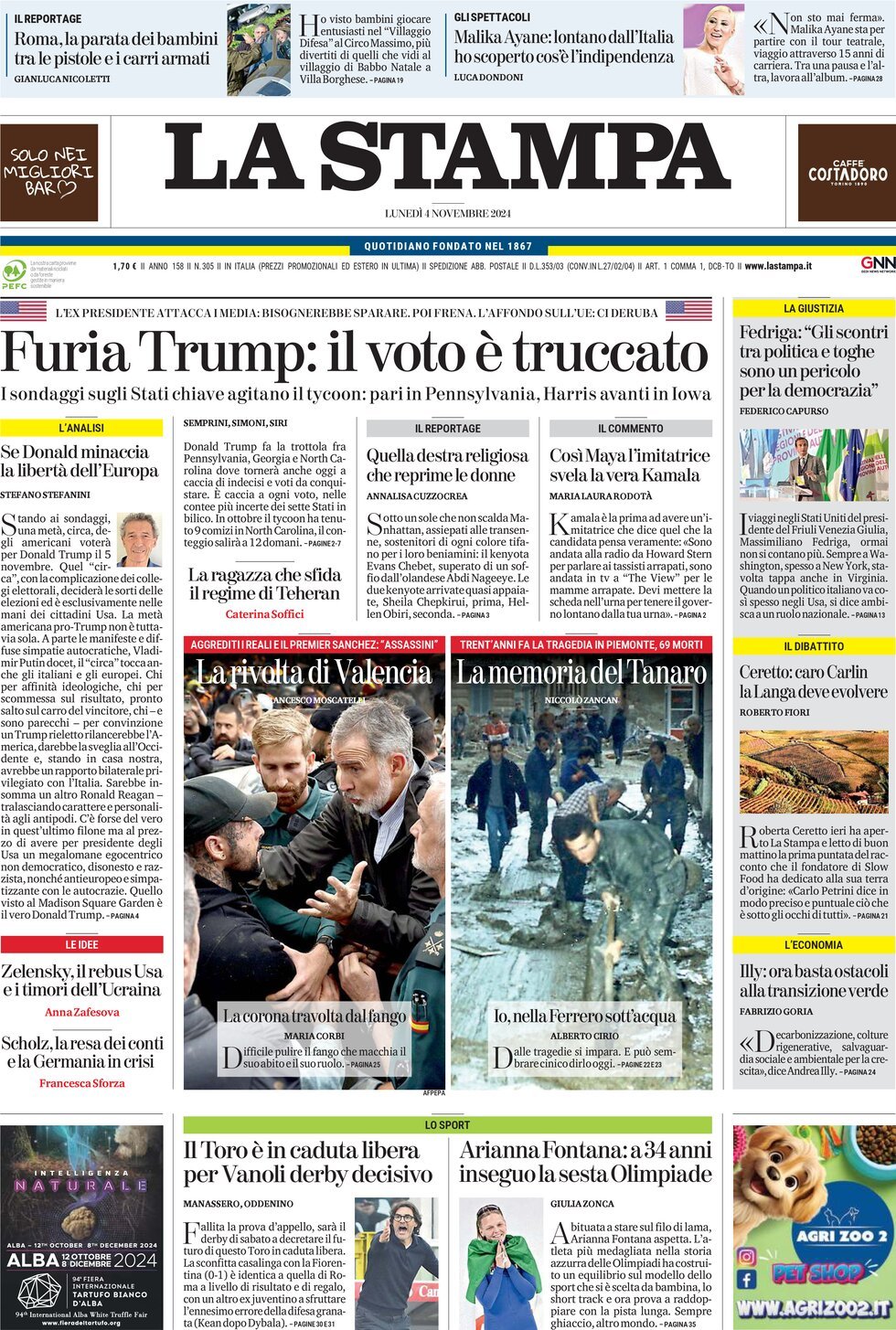 Prima-pagina-la-stampa-edizione-di-oggi-04-11-2024