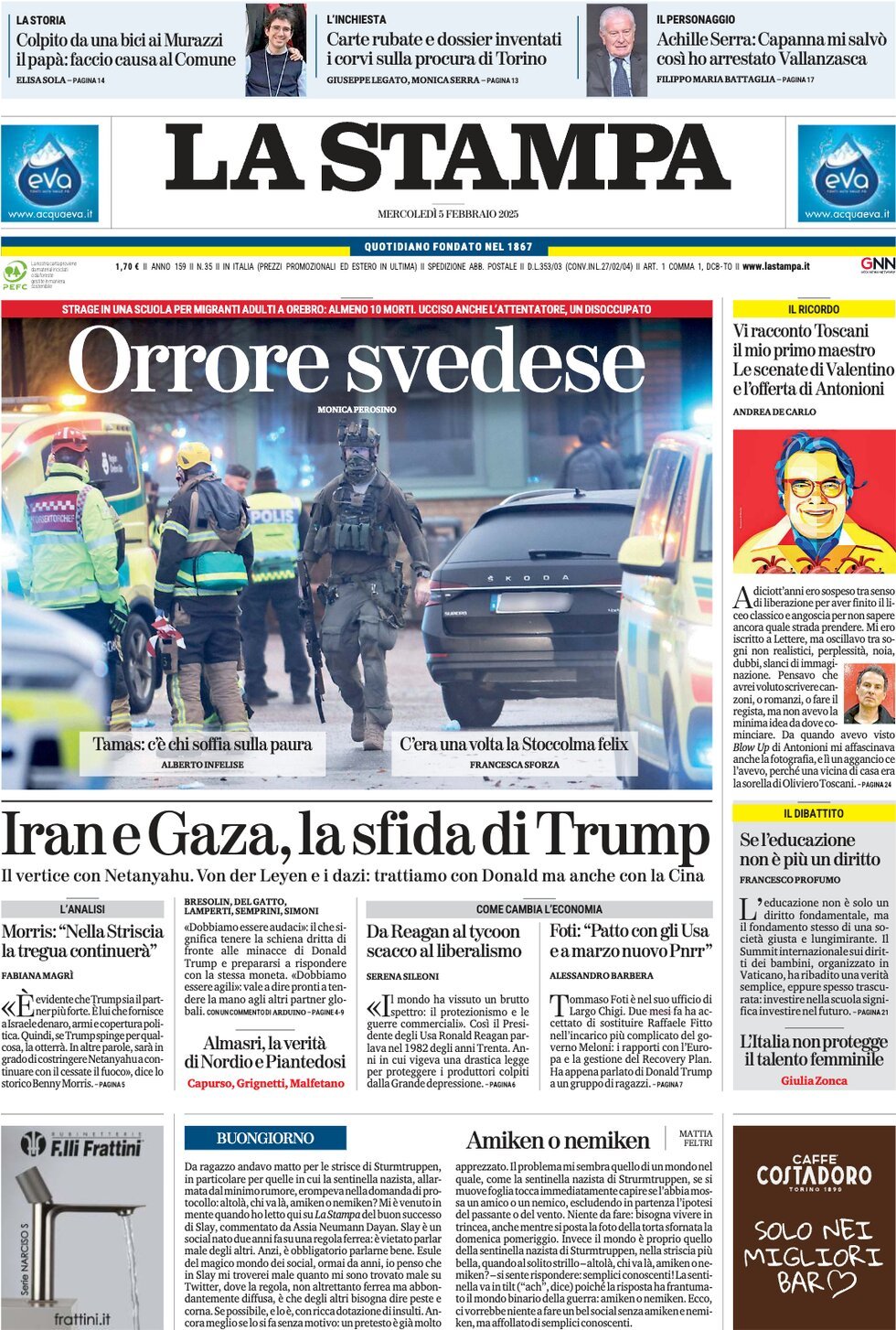 Prima-pagina-la-stampa-edizione-di-oggi-05-02-2025